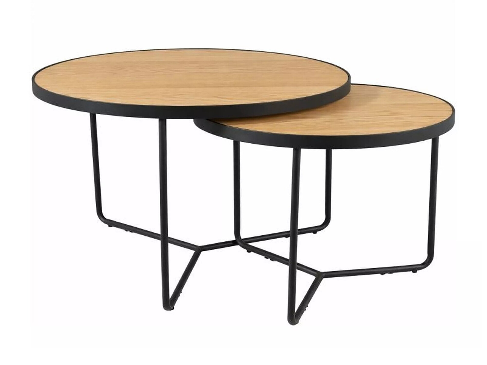 Couchtischset Detroit 252 (Eichenholzoptik + Schwarz)