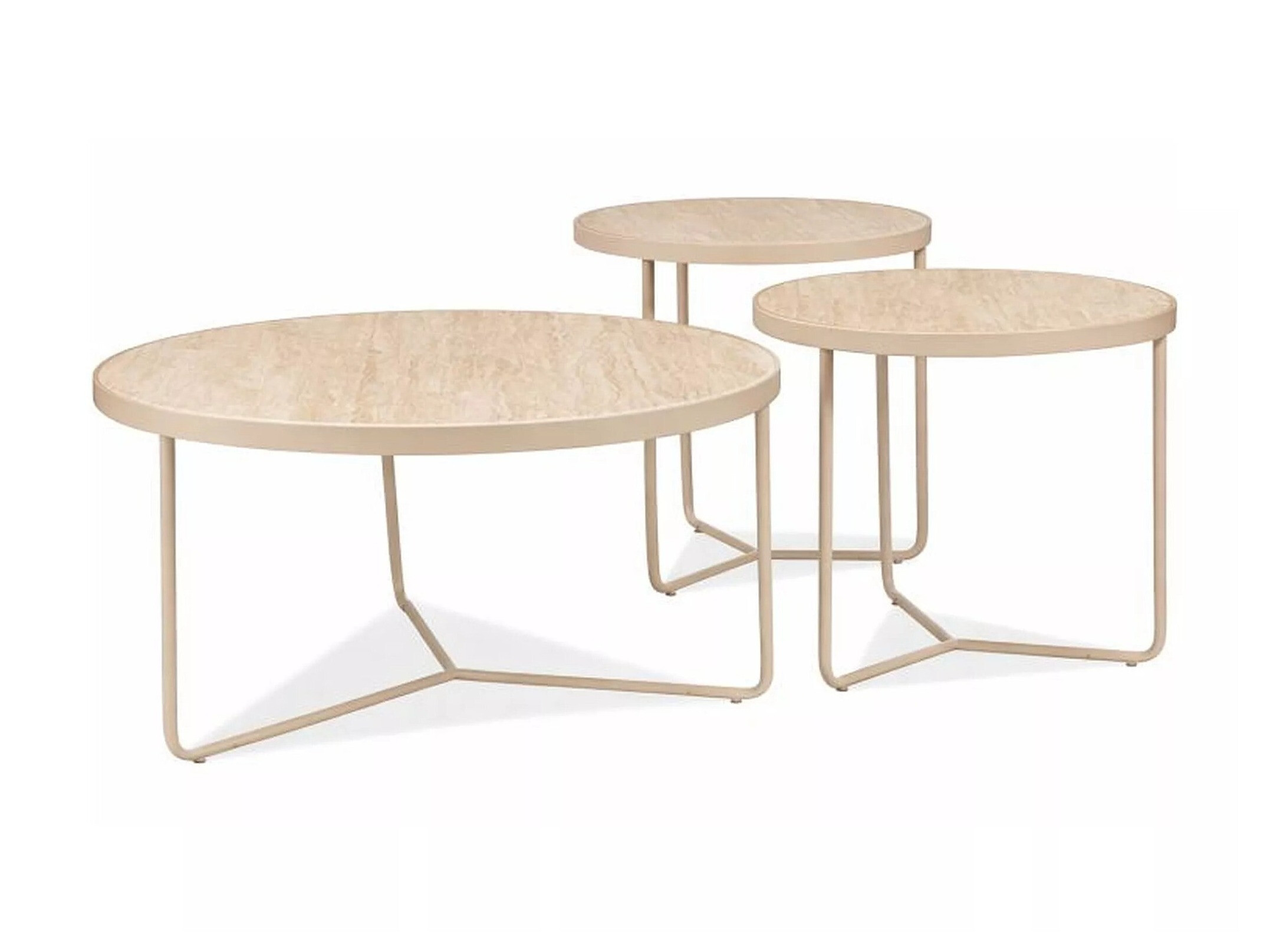 Couchtischset Detroit 570 (Heller Travertin + Kaschmir)