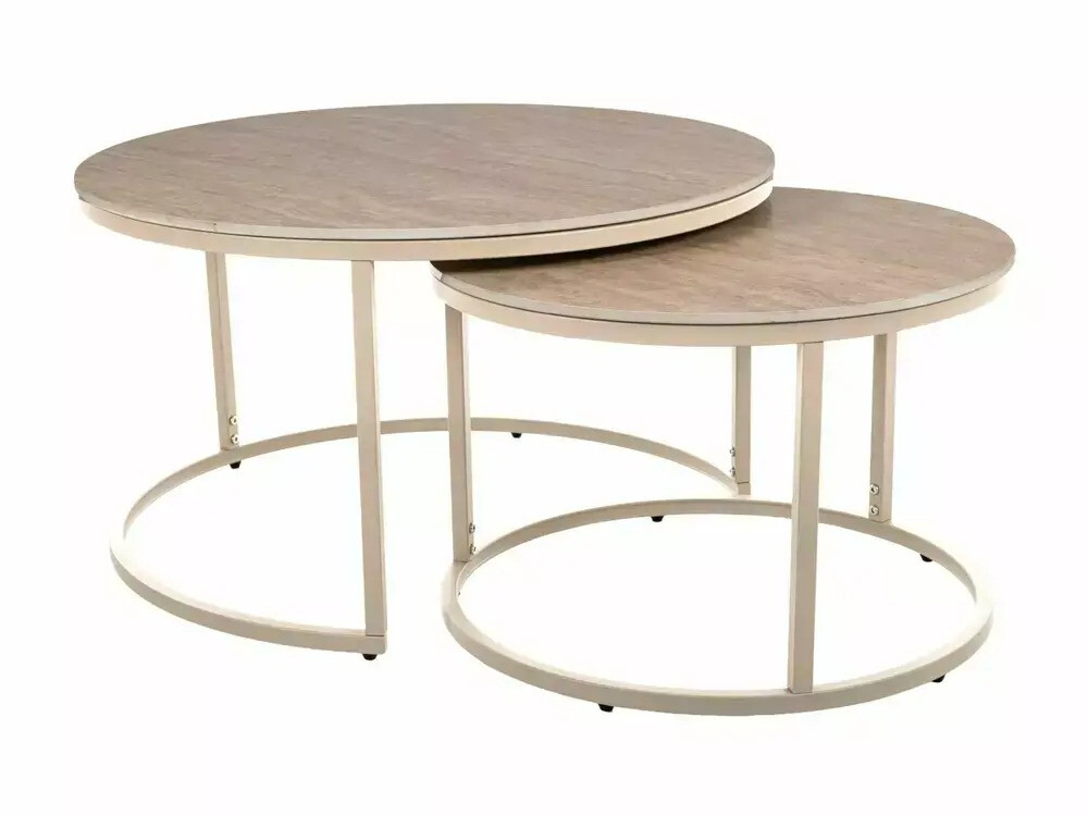 Couchtischset Detroit 607 (Heller Travertin + Kaschmir)