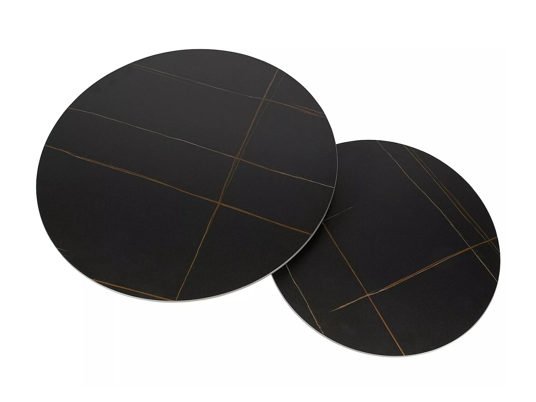 Couchtischset Detroit 607 (Schwarzer Marmor + Schwarz)