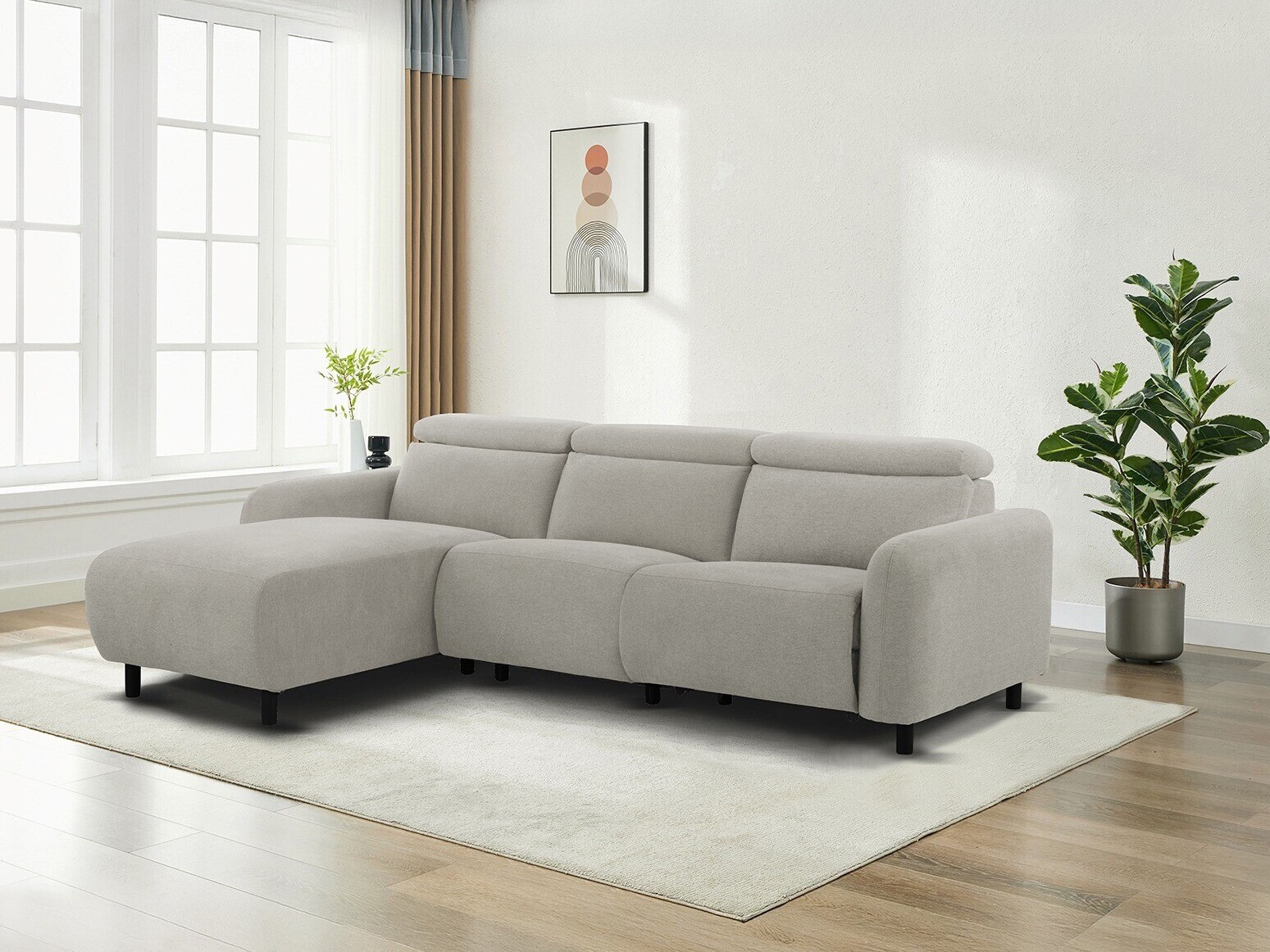 Ecksofa Liegesessel Revbena 107 (Hellgrau)