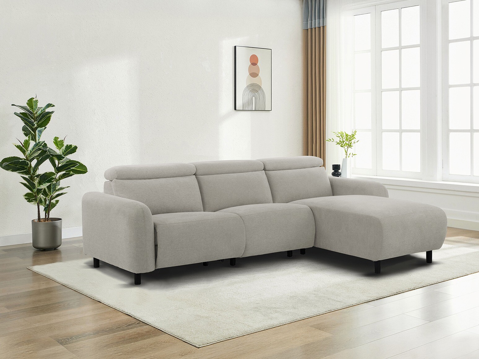 Ecksofa Liegesessel Revbena 107 (Hellgrau)