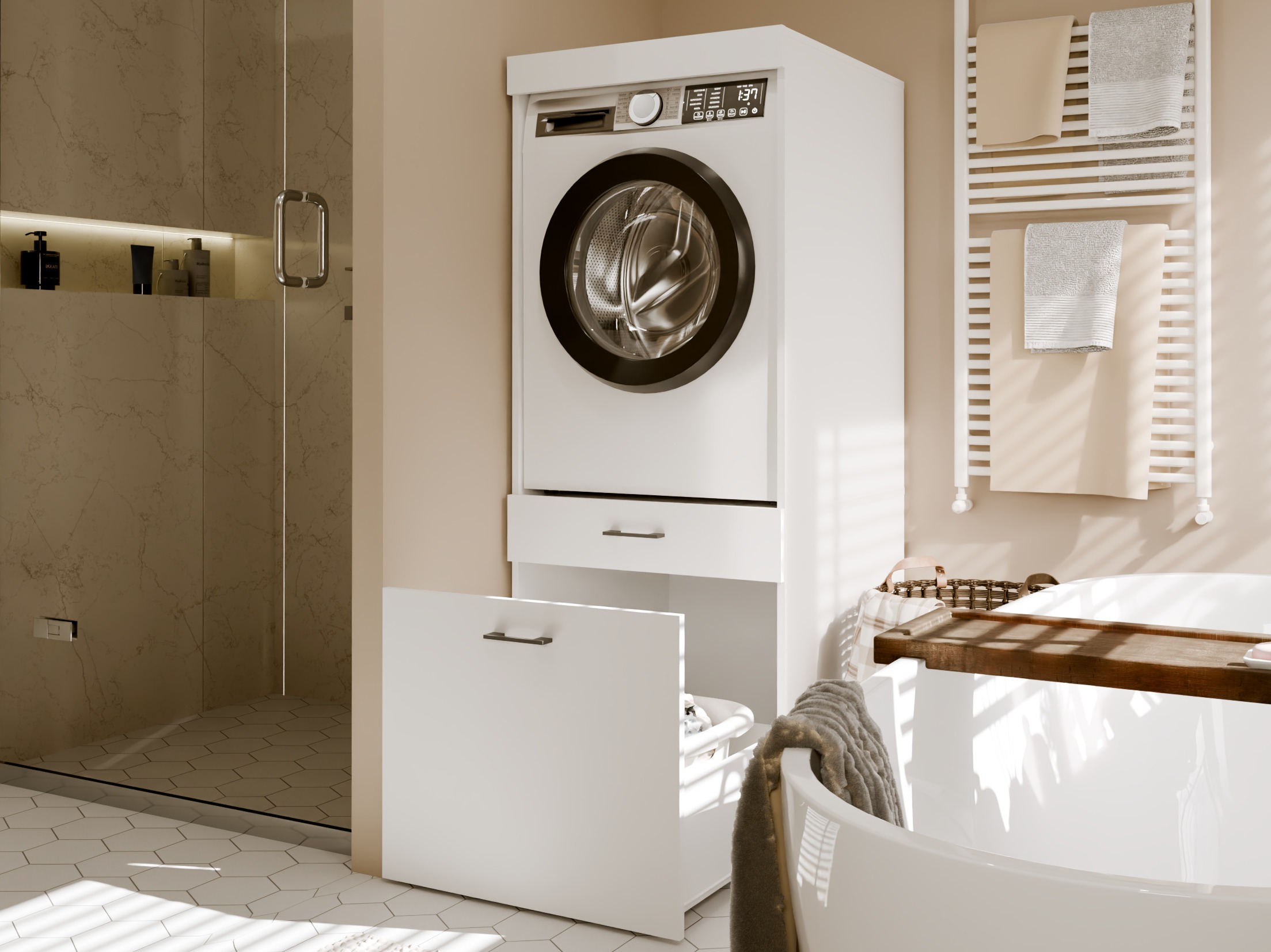 Badezimmer-Regal Balelbo 110 (Weiss)