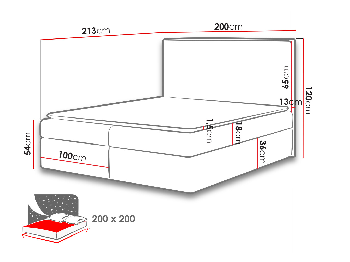 Boxspringbett Butyrum (Muna 08)