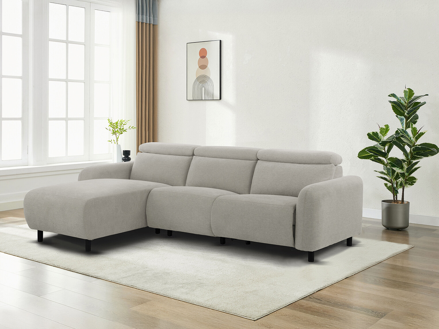 Ecksofa Liegesessel Revbena 100 (Hellgrau)