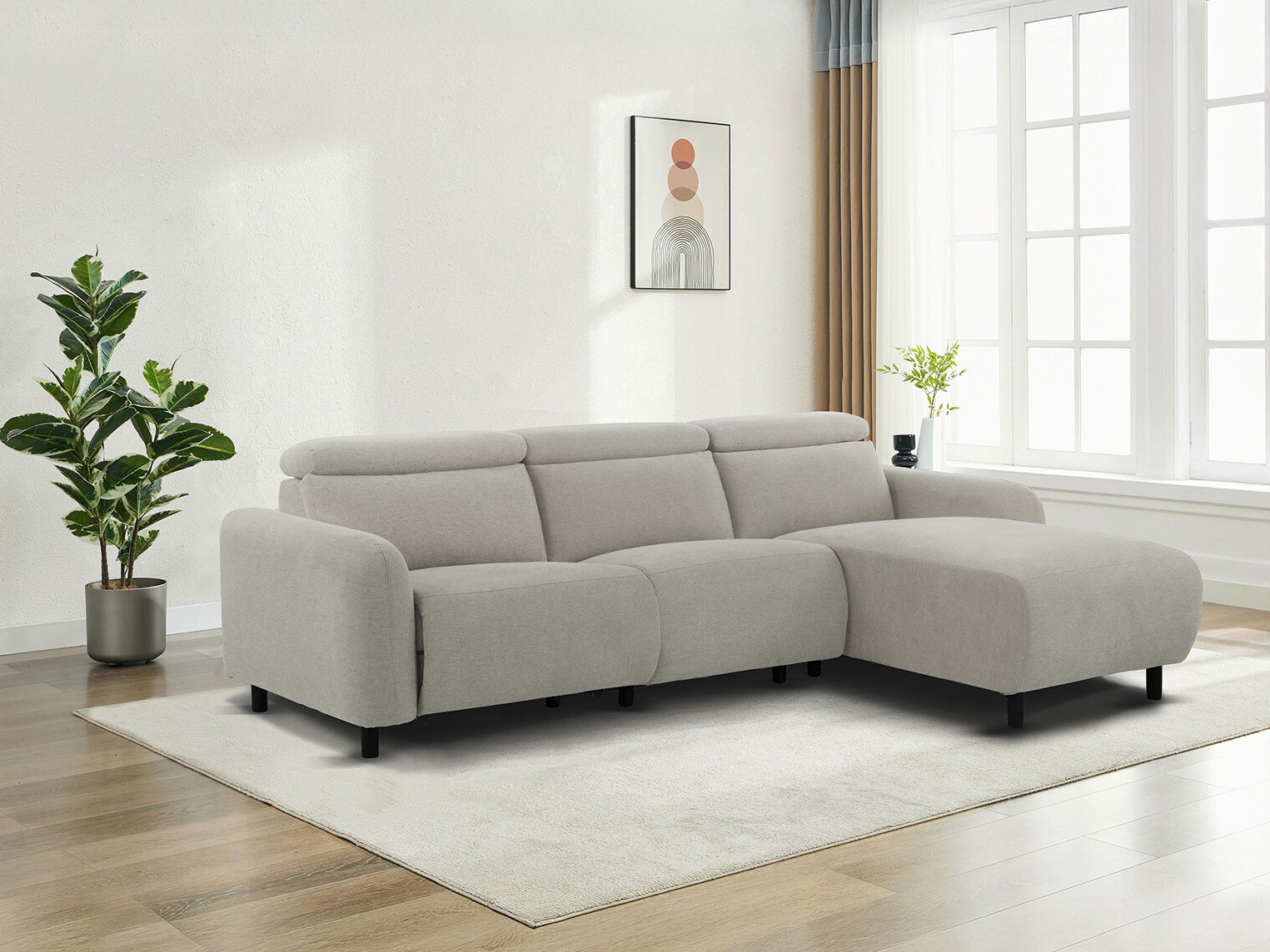 Ecksofa Liegesessel Revbena 100 (Hellgrau)