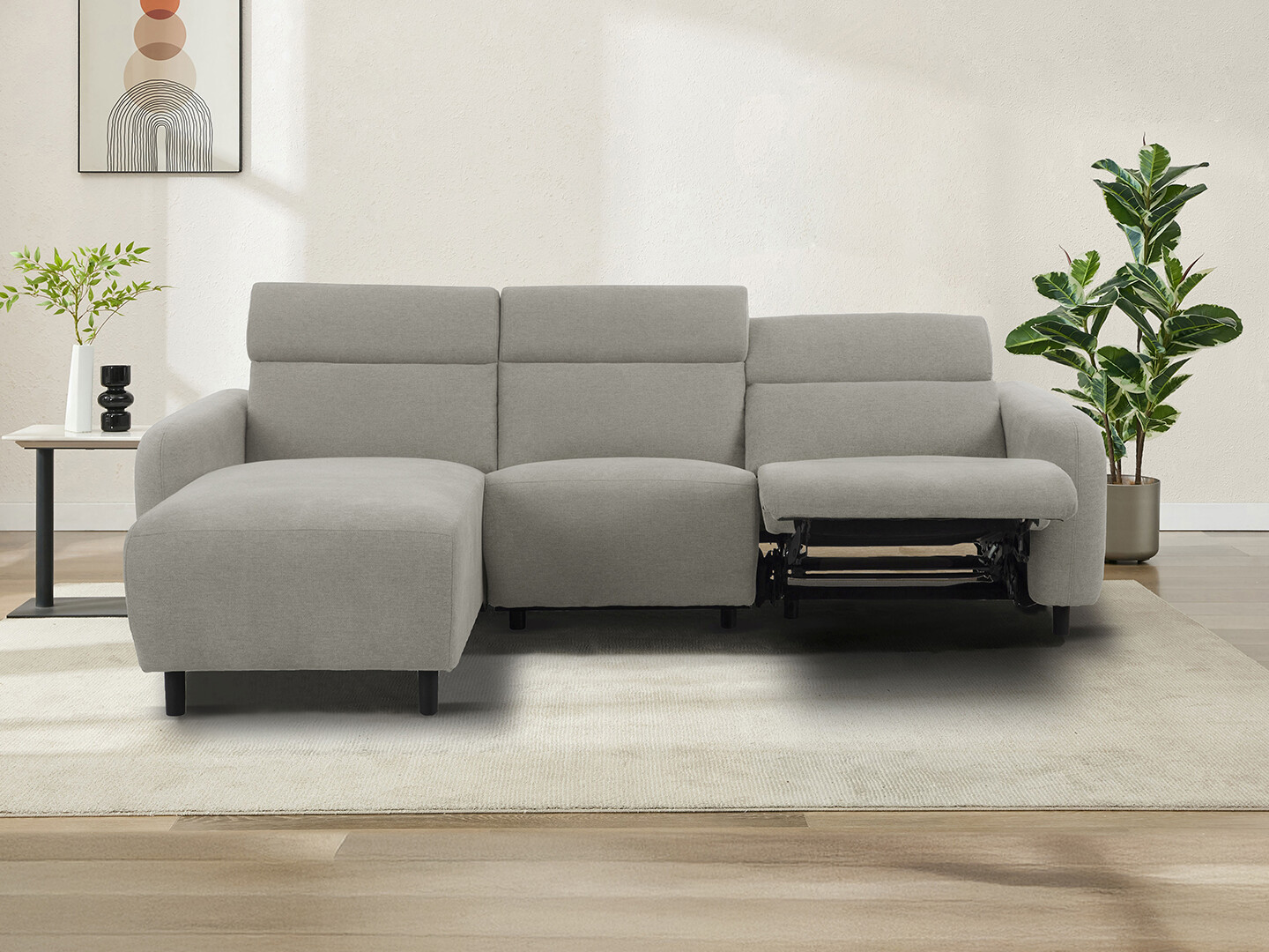 Ecksofa Liegesessel Revbena 100 (Hellgrau)