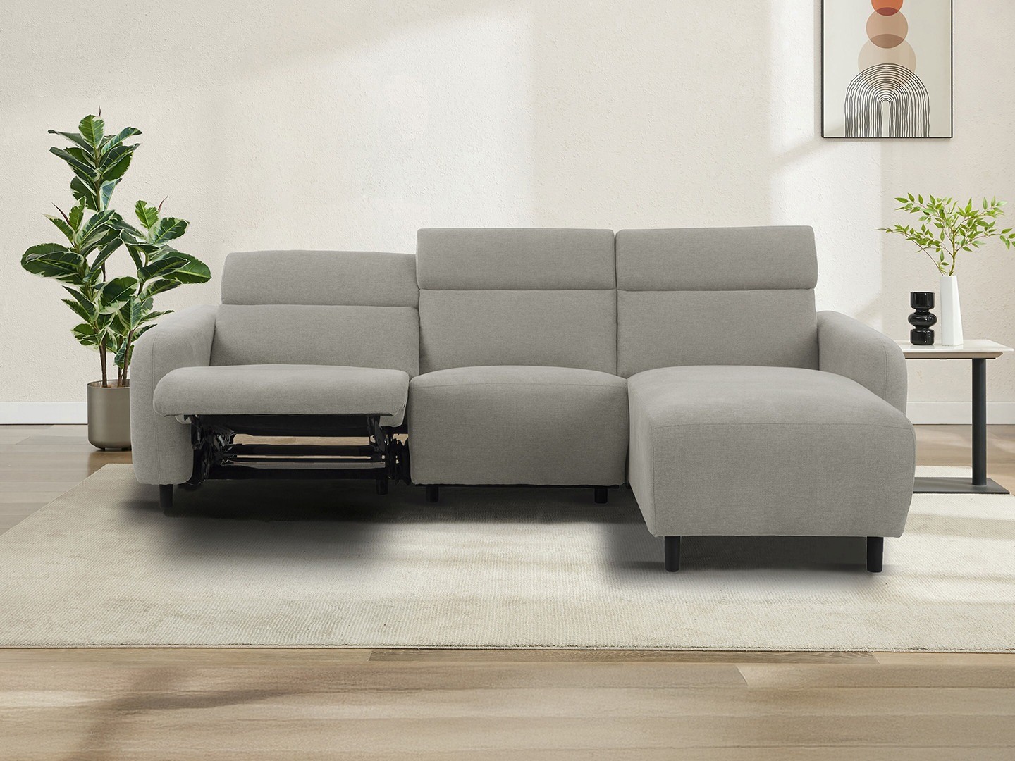 Ecksofa Liegesessel Revbena 100 (Hellgrau)