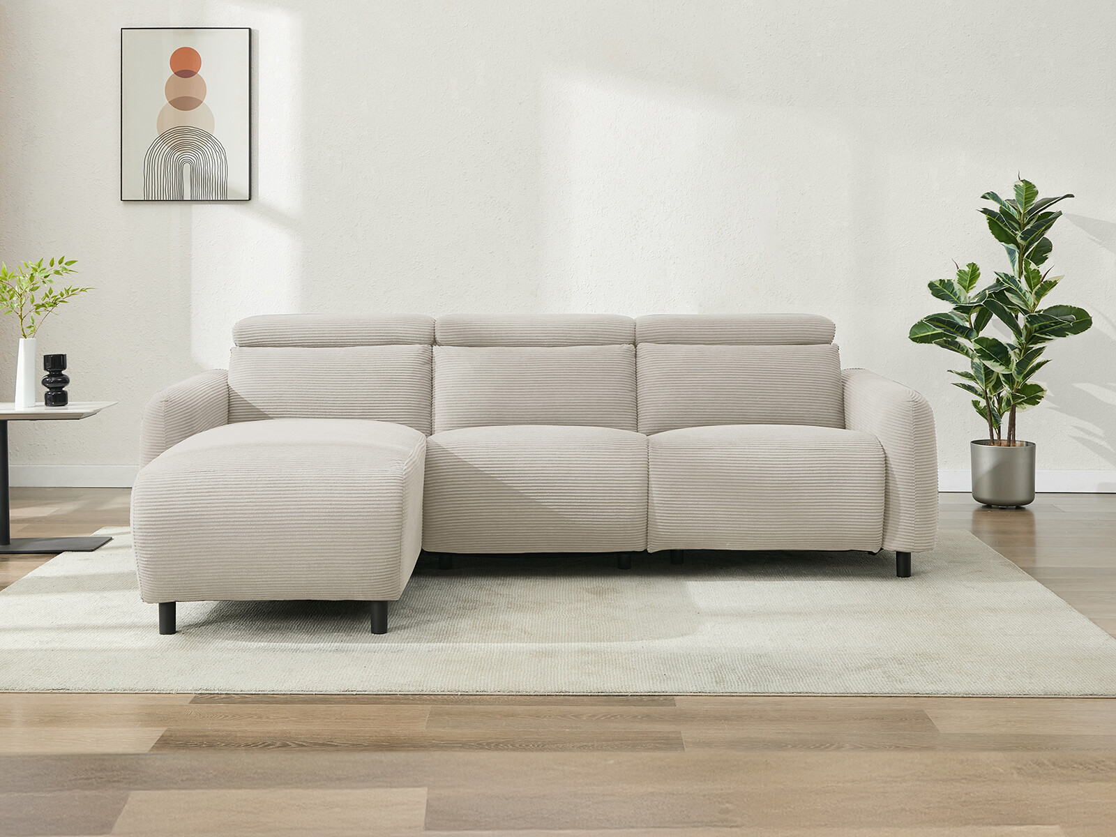 Ecksofa Liegesessel Revbena 103 (Cremefarben)