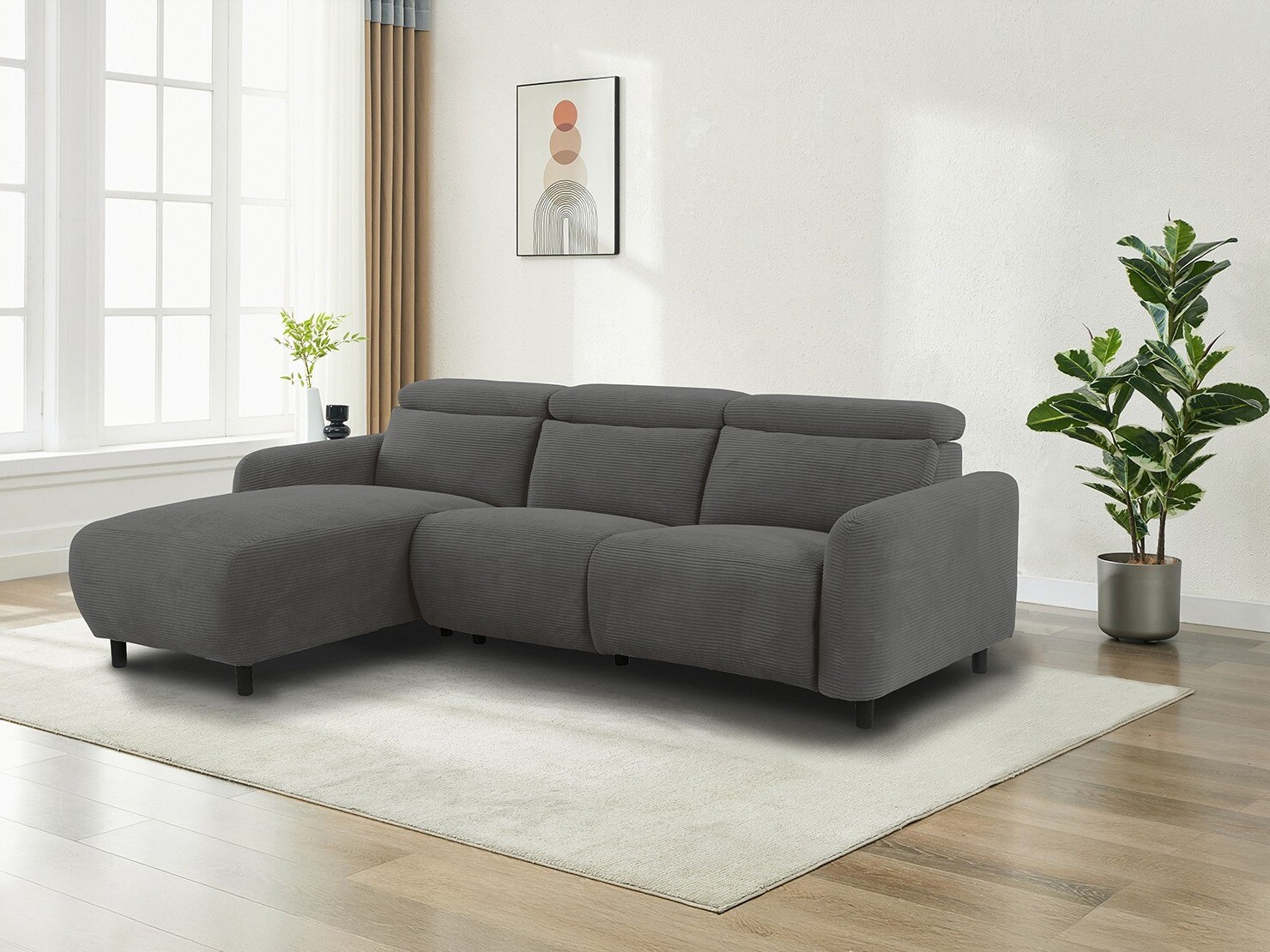 Ecksofa Liegesessel Revbena 104 (Anthrazit)