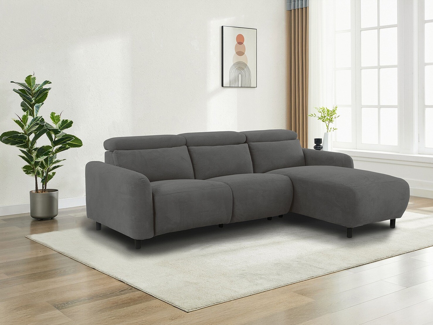 Ecksofa Liegesessel Revbena 104 (Anthrazit)
