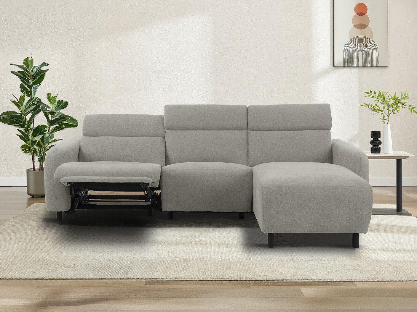 Ecksofa Liegesessel Revbena 107 (Hellgrau)
