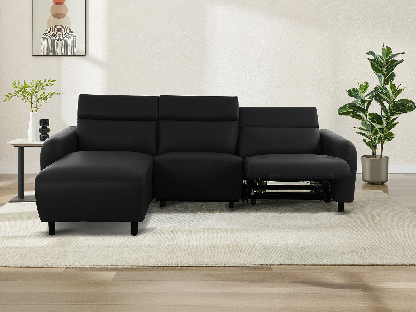 Ecksofa Liegesessel Revbena 107 (Schwarz)