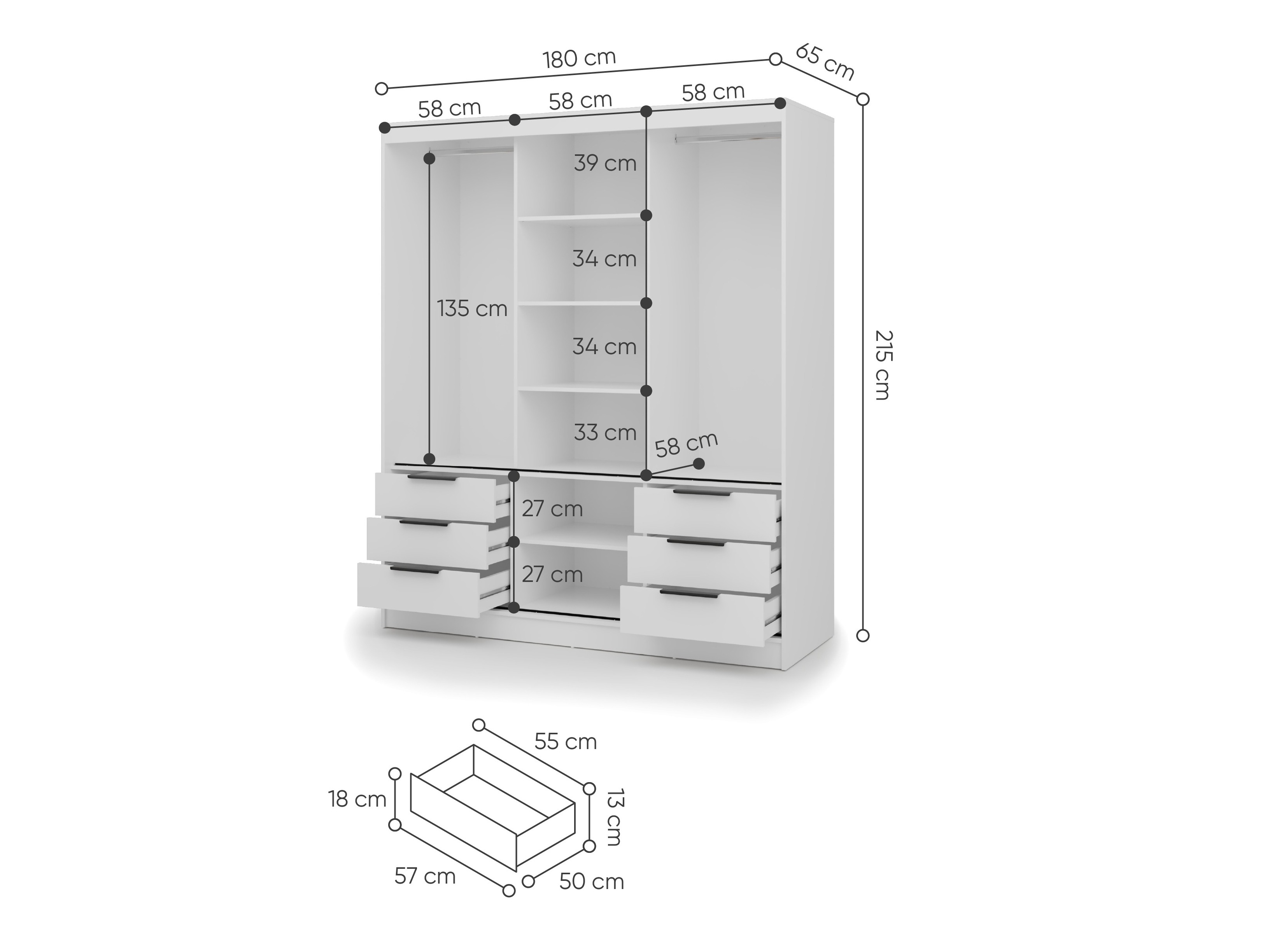 Kleiderschrank Fresno 184 (Beige)