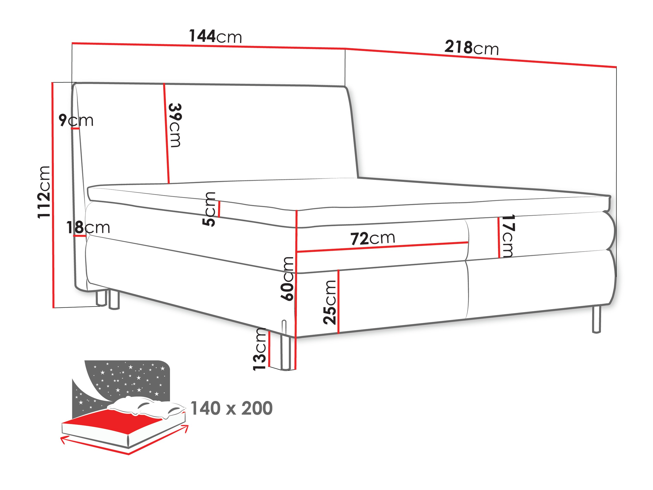 Boxspringbett Portage 113 (Adventure 80)