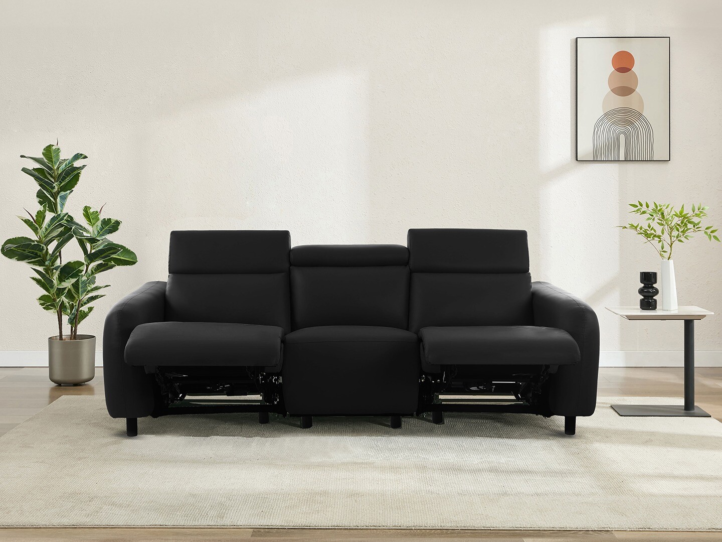 Sofa mit Liegefunktion Revbena 101 (Schwarz)