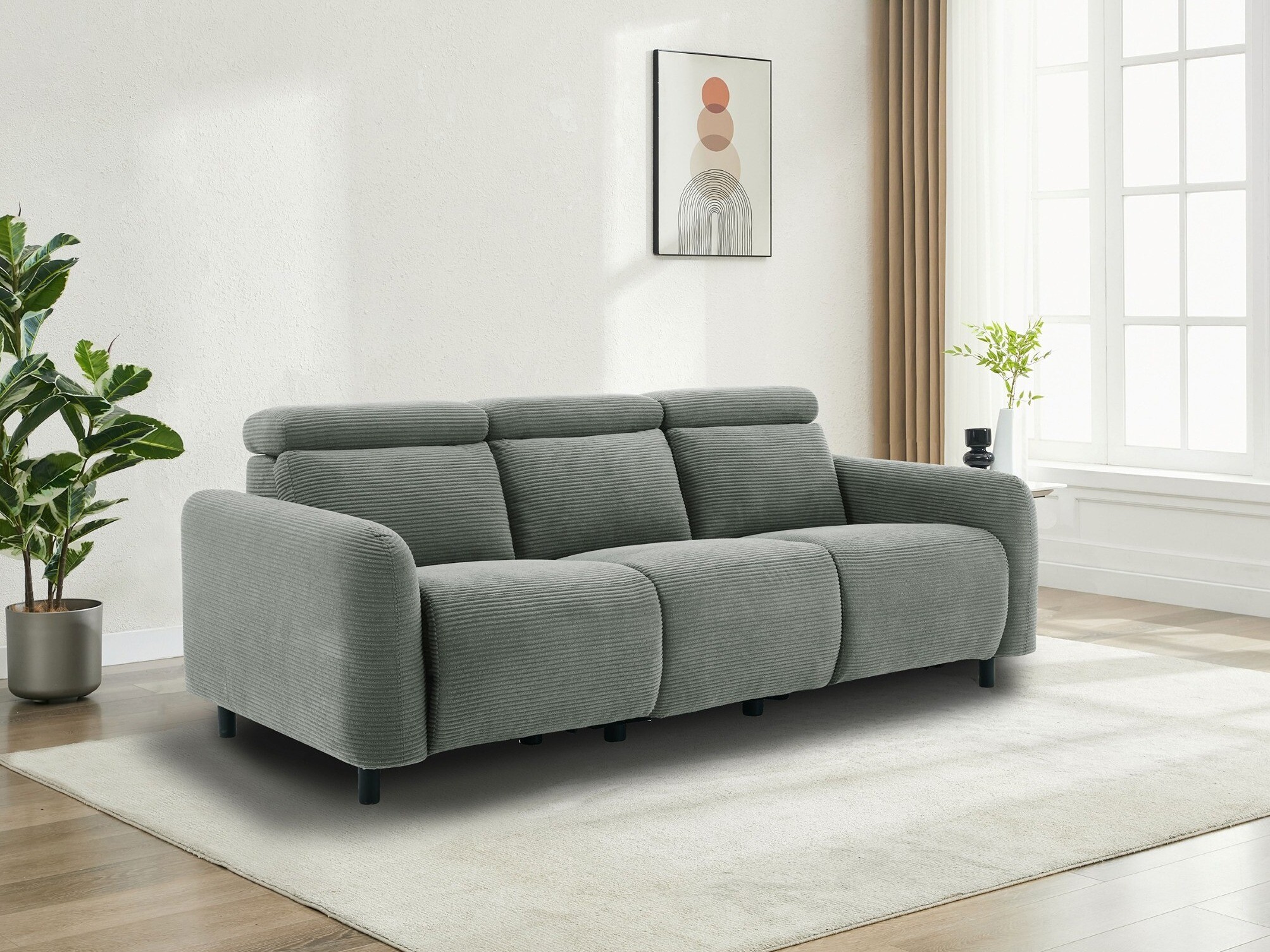 Sofa mit Liegefunktion Revbena 106 (Grau)