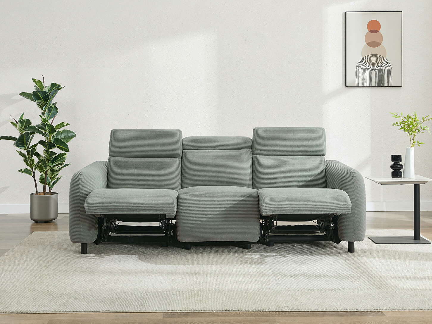 Sofa mit Liegefunktion Revbena 106 (Grau)