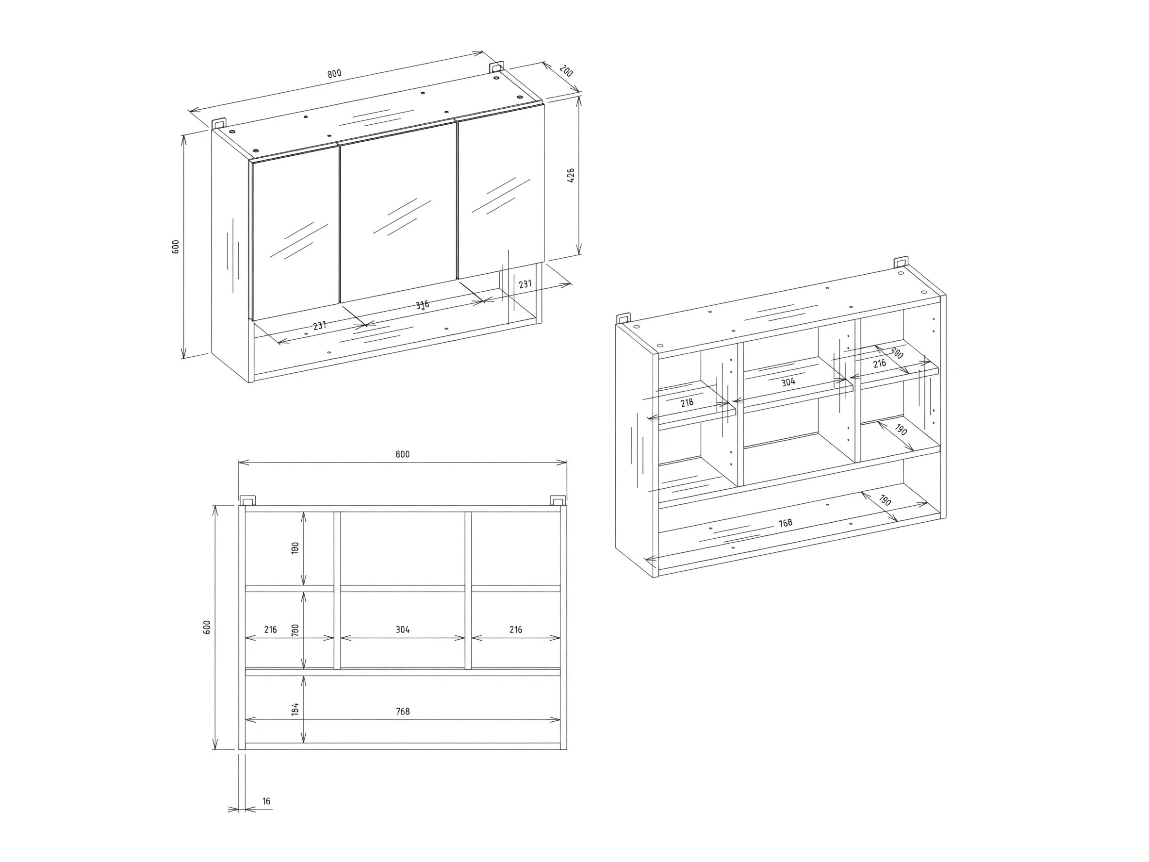 Spiegelschrank fürs Badezimmer Balelbo 113 (Artisan Eichenholzoptik)