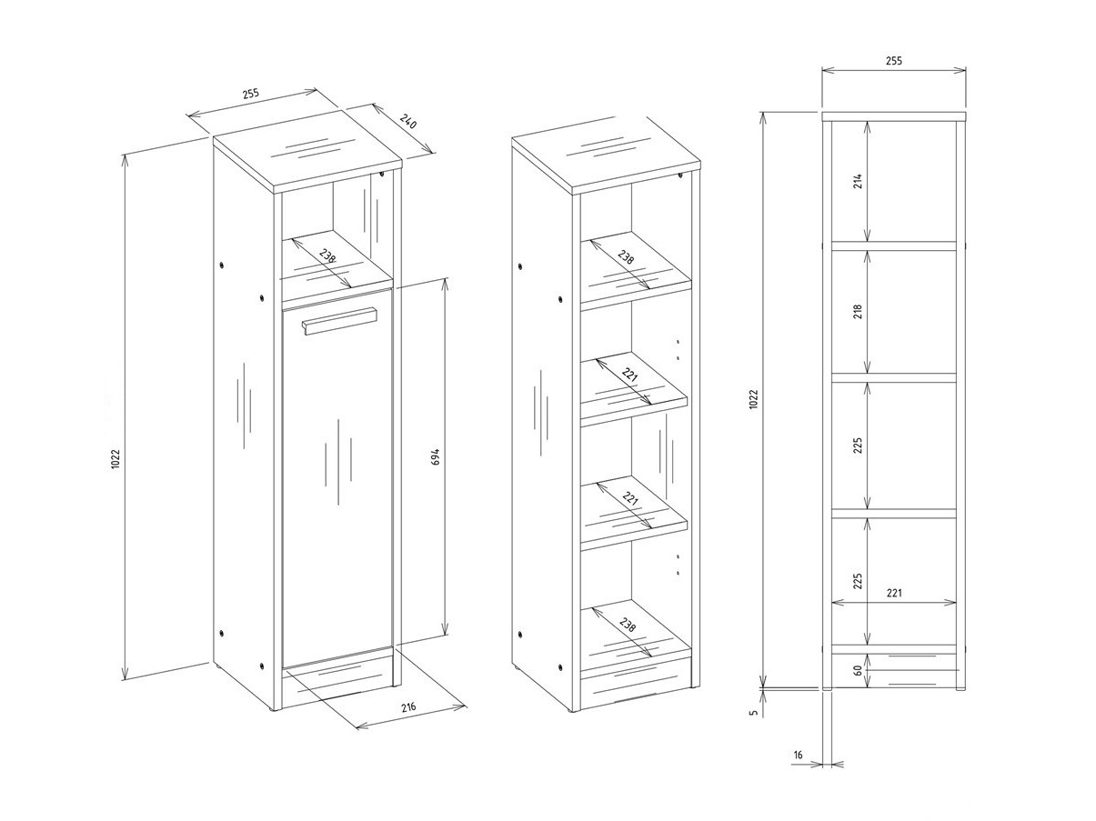 Badezimmer-Regal Mandeville 381 (Weiss)