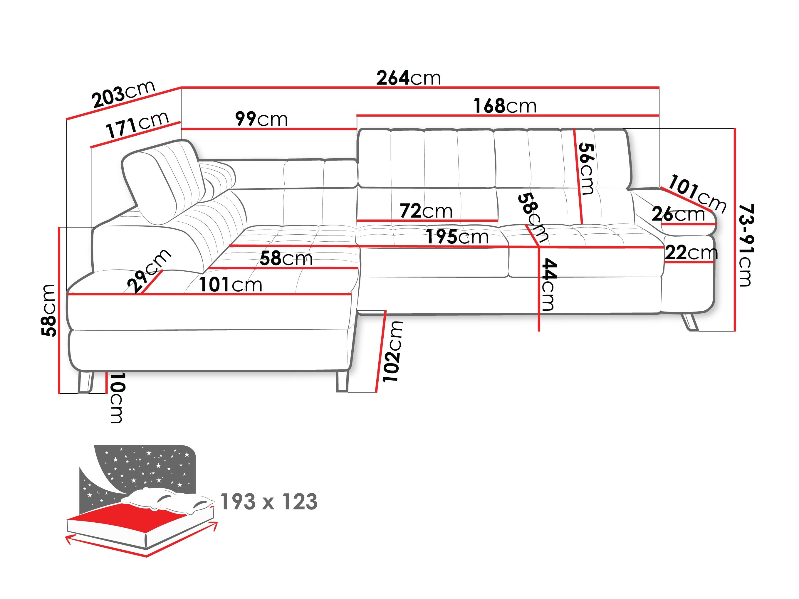 Ecksofa Comfivo Agnus (Fredo 25)