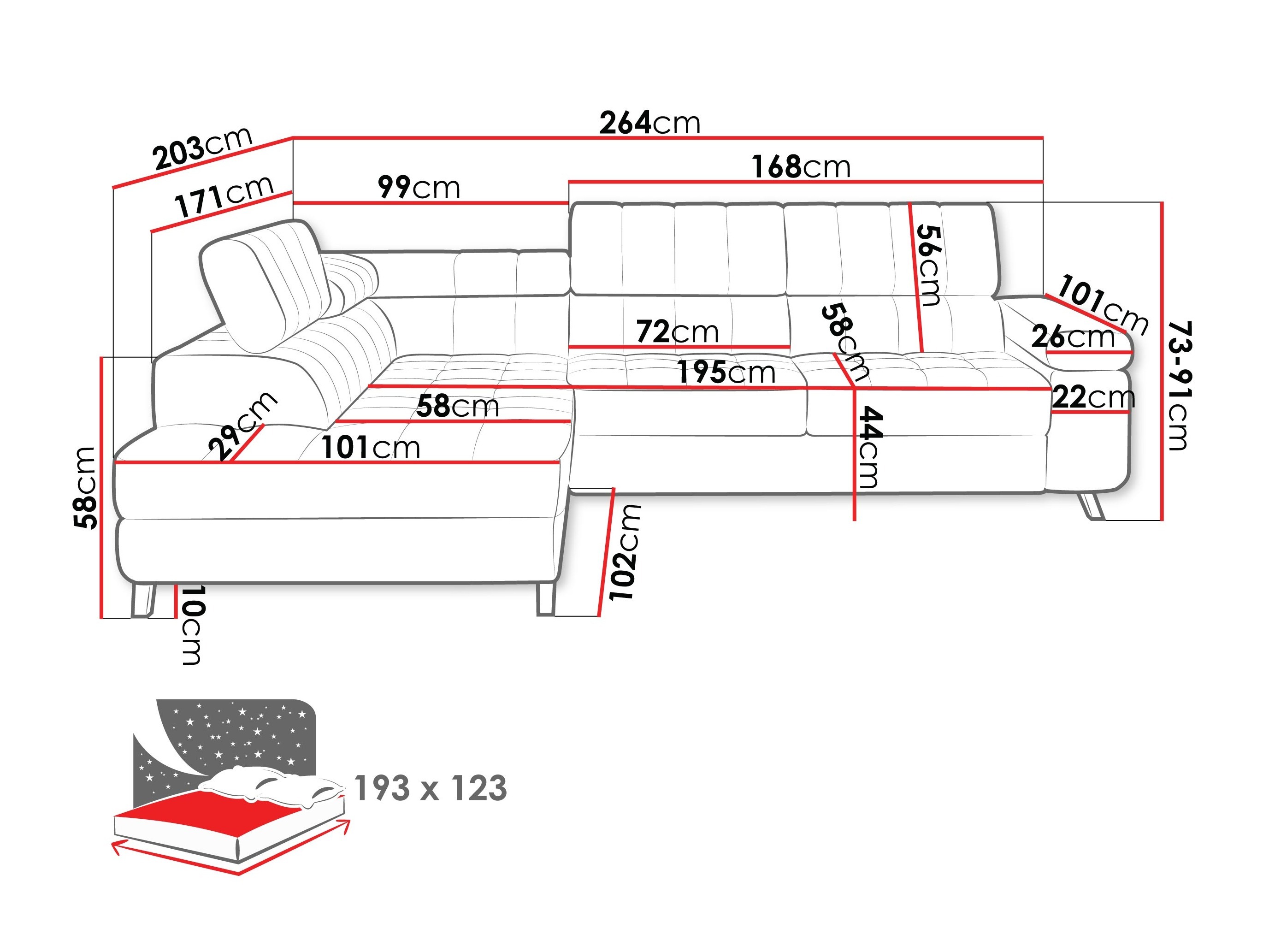 Ecksofa Comfivo Agnus (Lumo 55)
