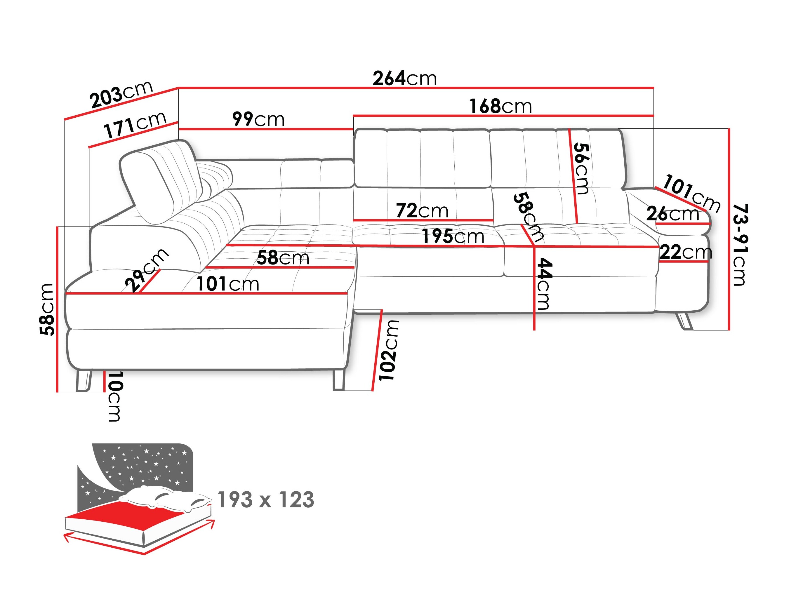 Ecksofa Comfivo Agnus (Lumo 65)