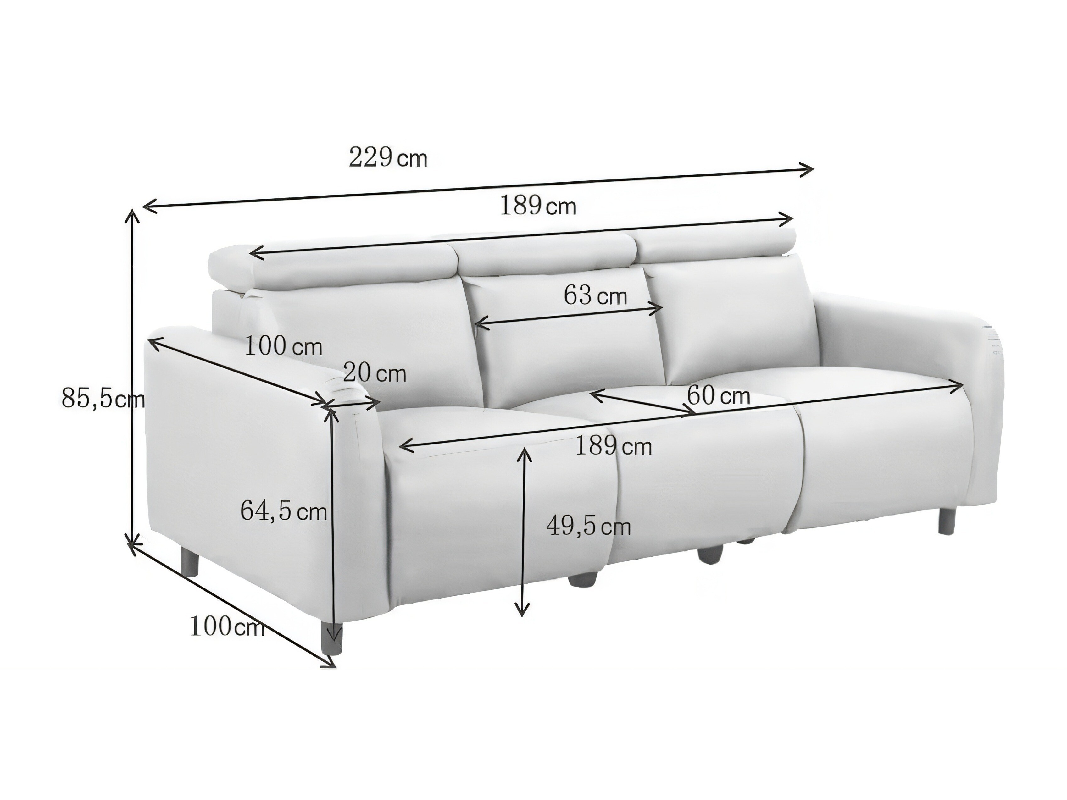 Sofa mit Liegefunktion Revbena 102 (Orange)