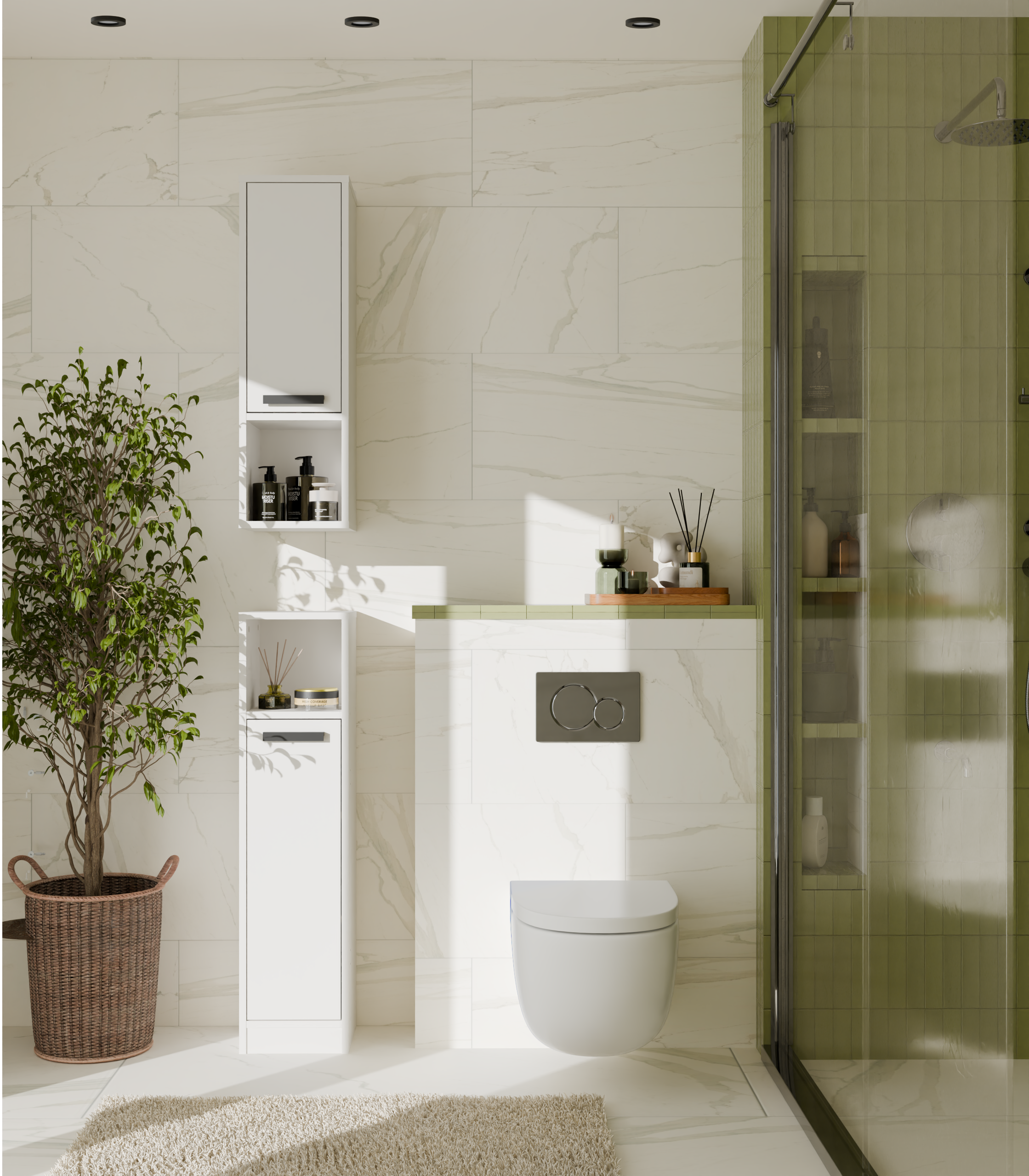 Wandhängeschrank für Badezimmer Mandeville 382 (Weiss)