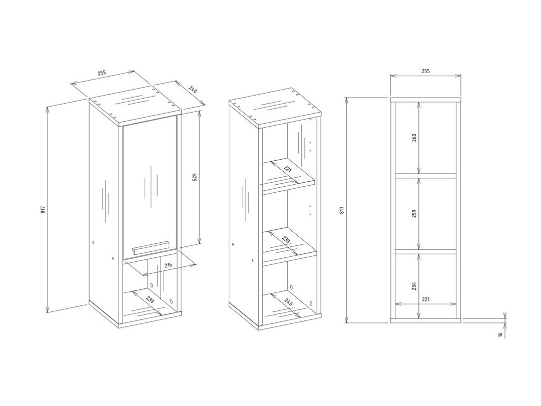 Wandhängeschrank für Badezimmer Mandeville 382 (Weiss)
