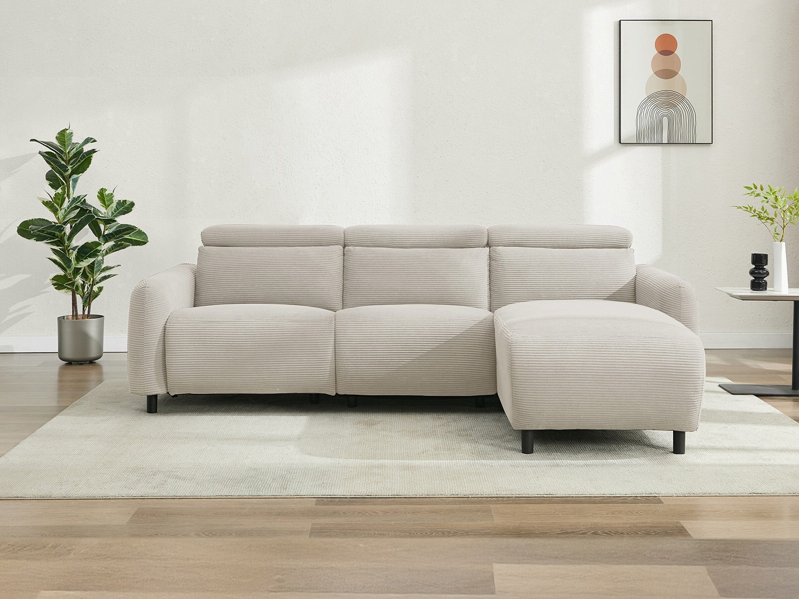 Ecksofa Liegesessel Revbena 103 (Cremefarben)