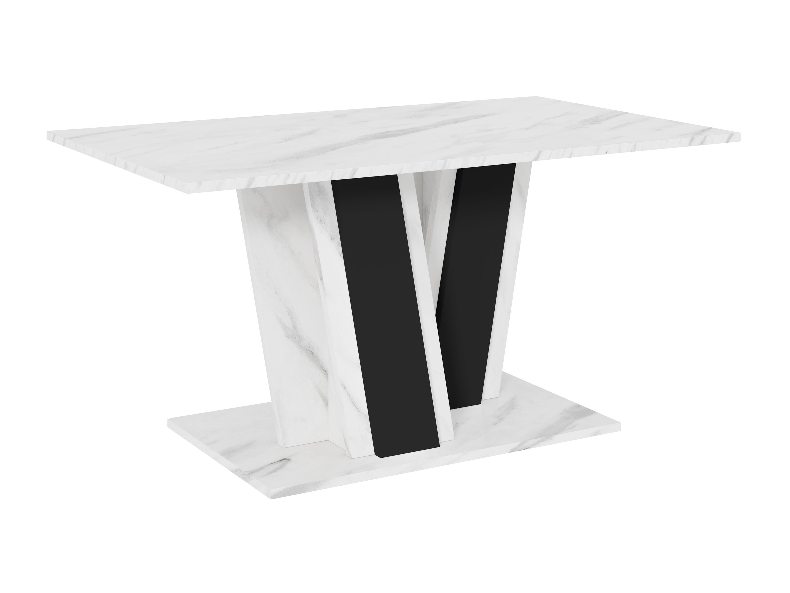 Couchtisch Goodyear 138 (Weisser Marmor + Schwarz)
