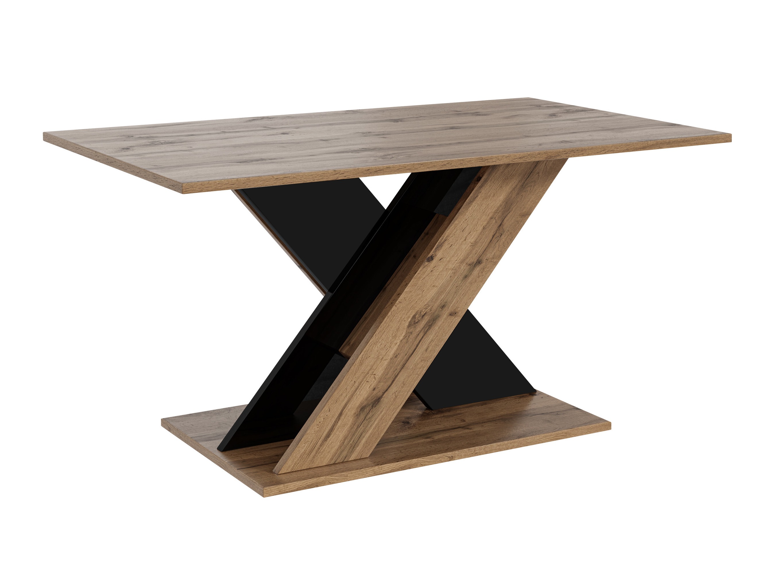 Couchtisch Goodyear 140 (Wotan Eiche + Schwarz glänzend)