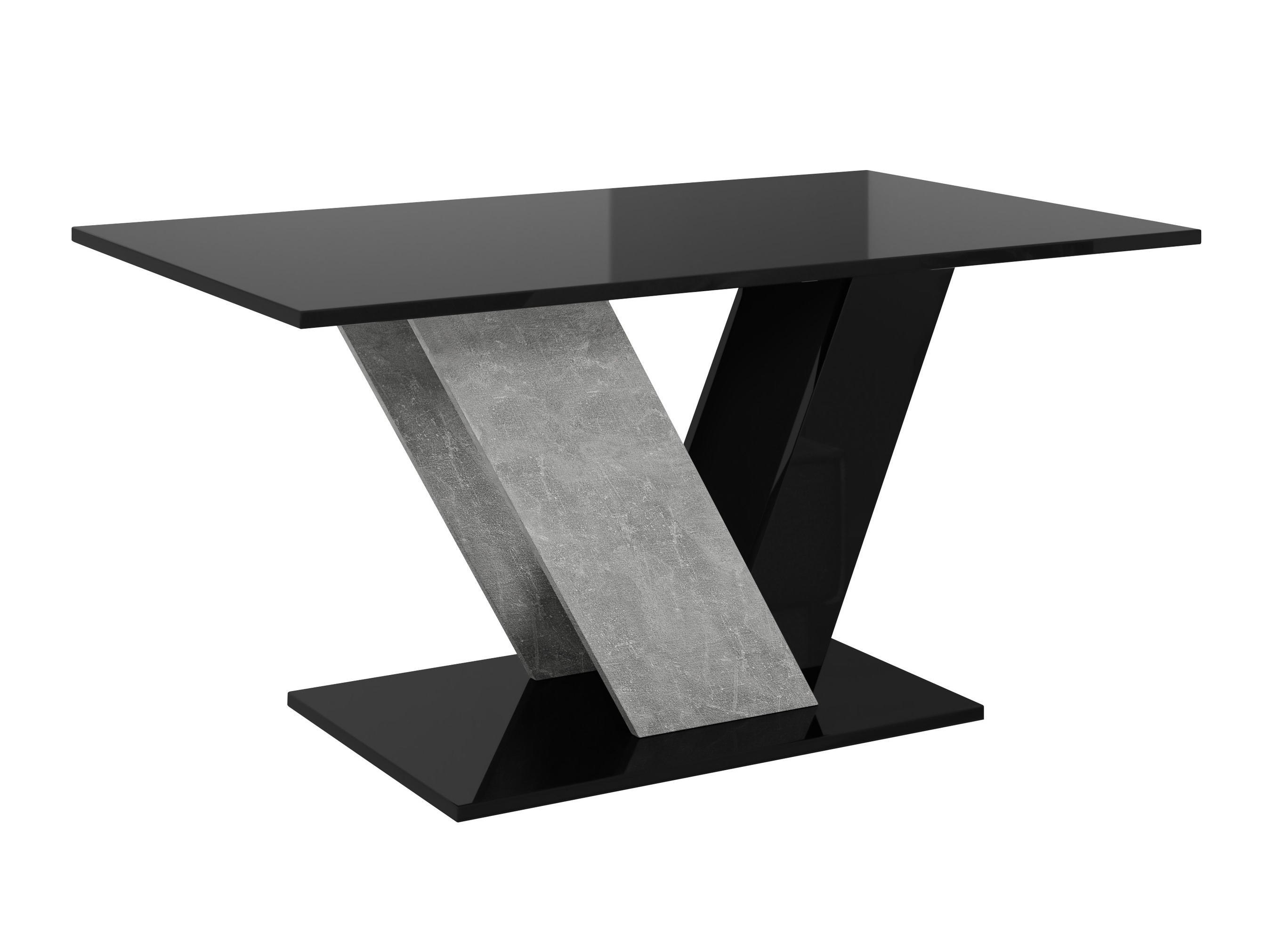 Couchtisch Goodyear 142 (Schwarz glänzend + Beton)