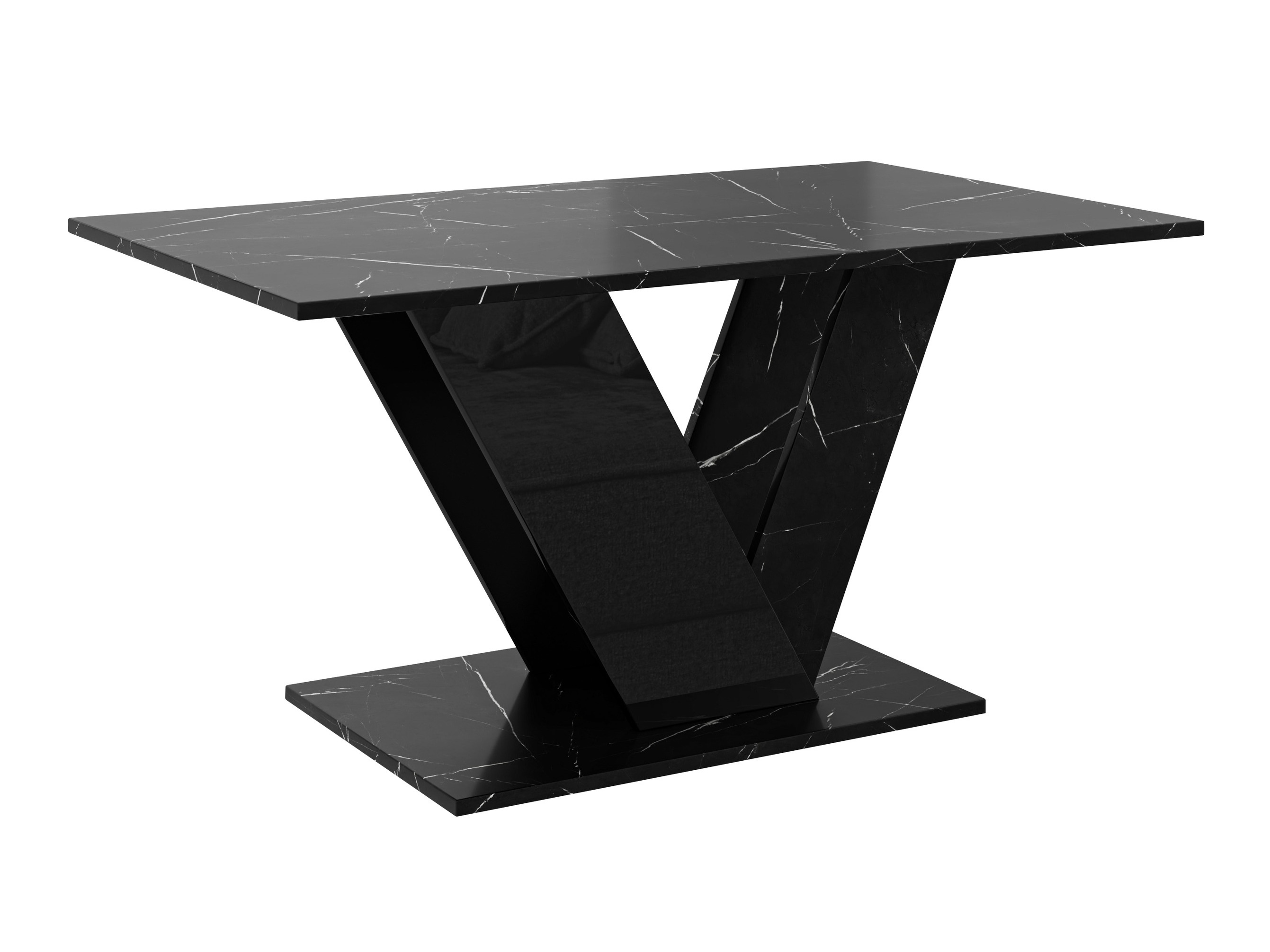 Couchtisch Goodyear 142 (Schwarzer Marmor + Schwarz)