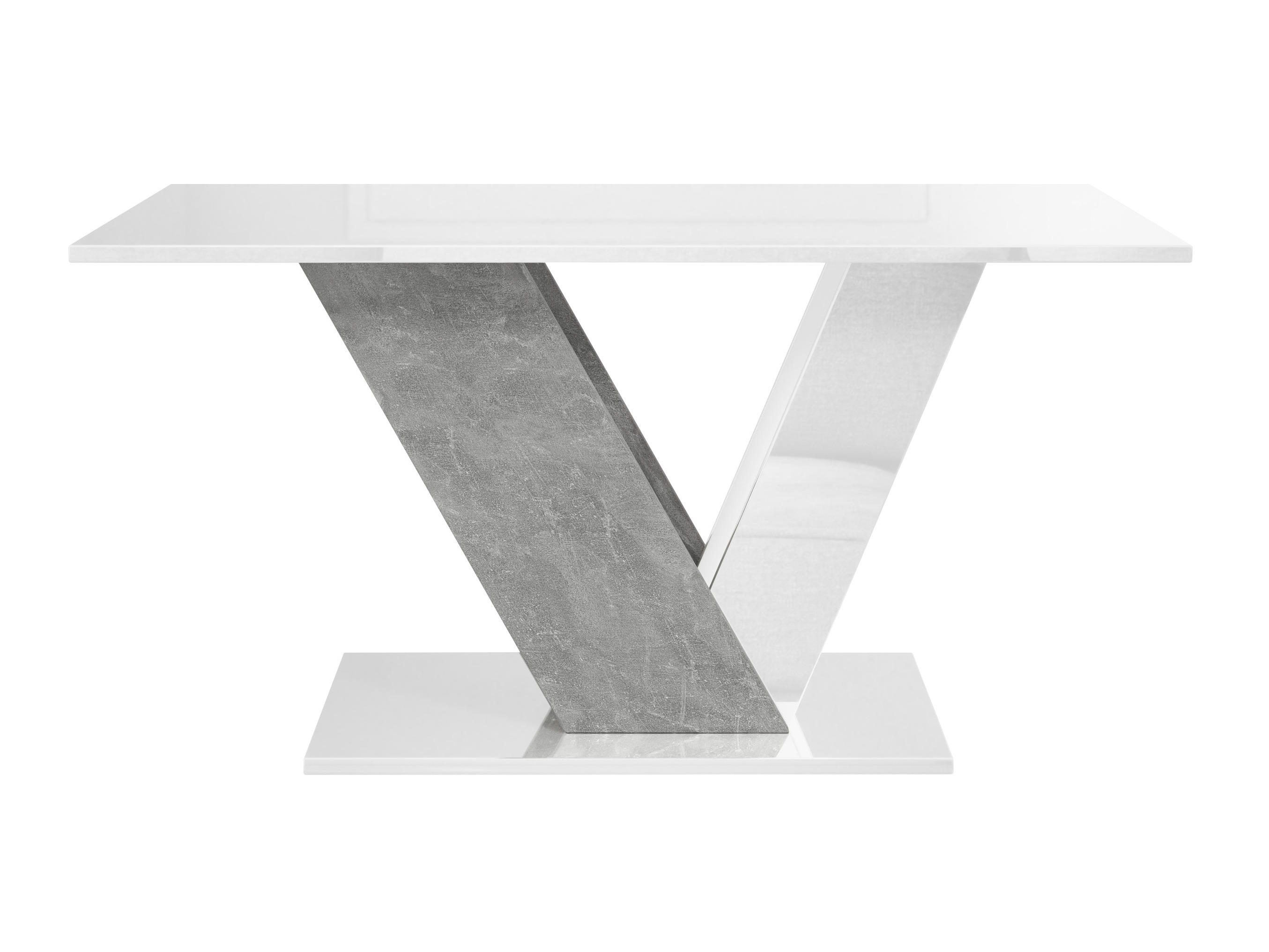 Couchtisch Goodyear 142 (Weiss glänzend + Beton)