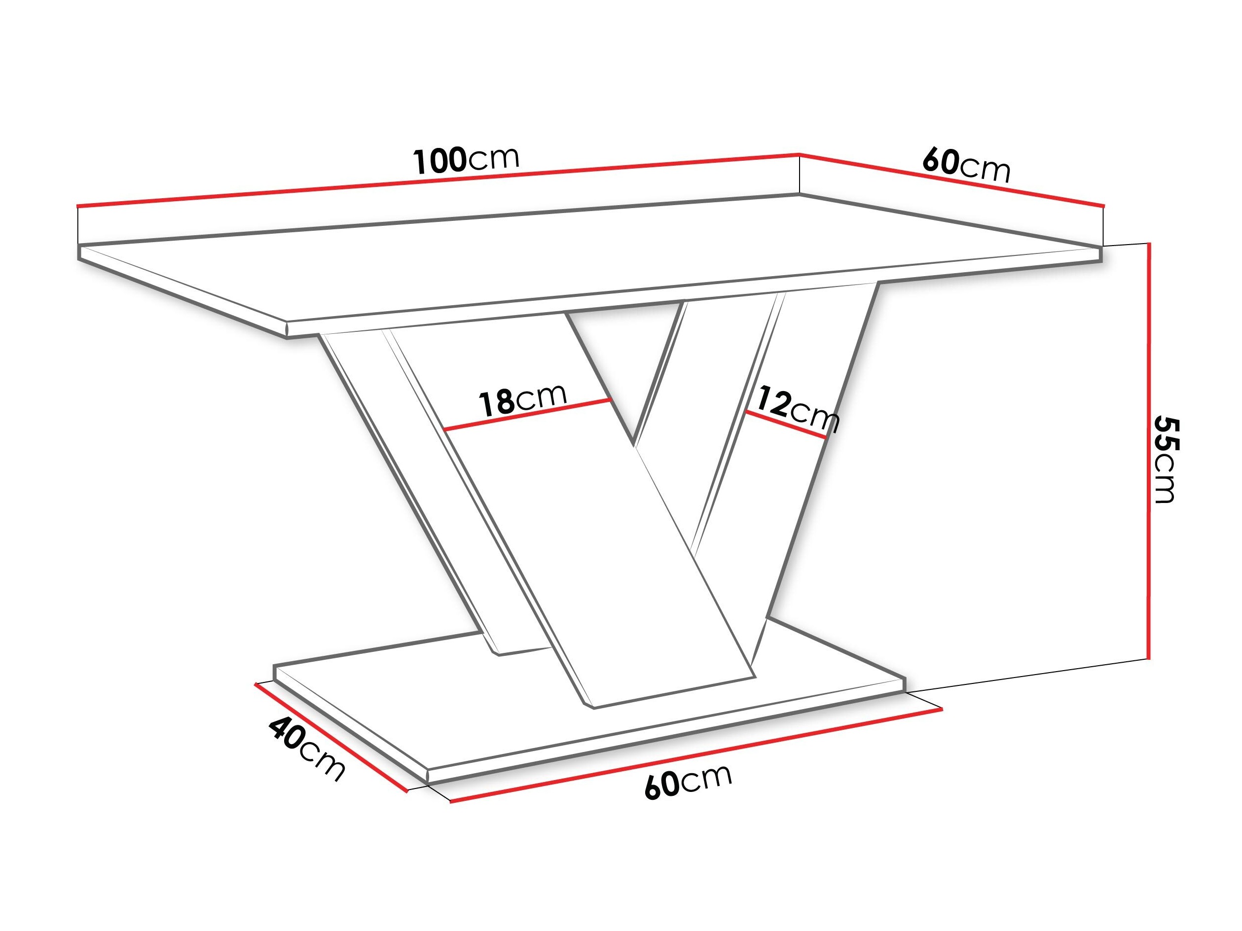 Couchtisch Goodyear 142 (Weiss glänzend + Beton)