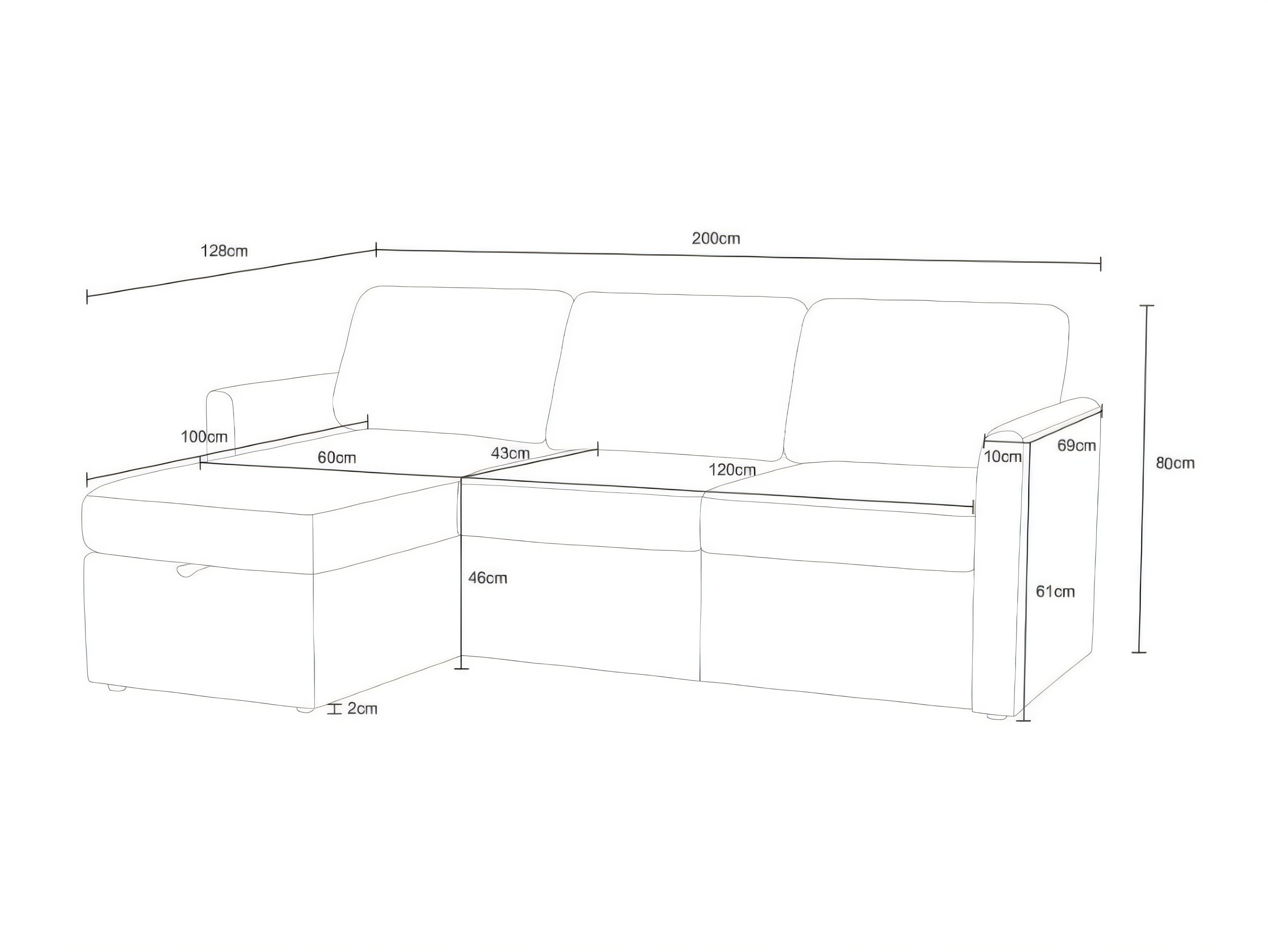 Ecksofa Denton 1582 (Anthrazit)