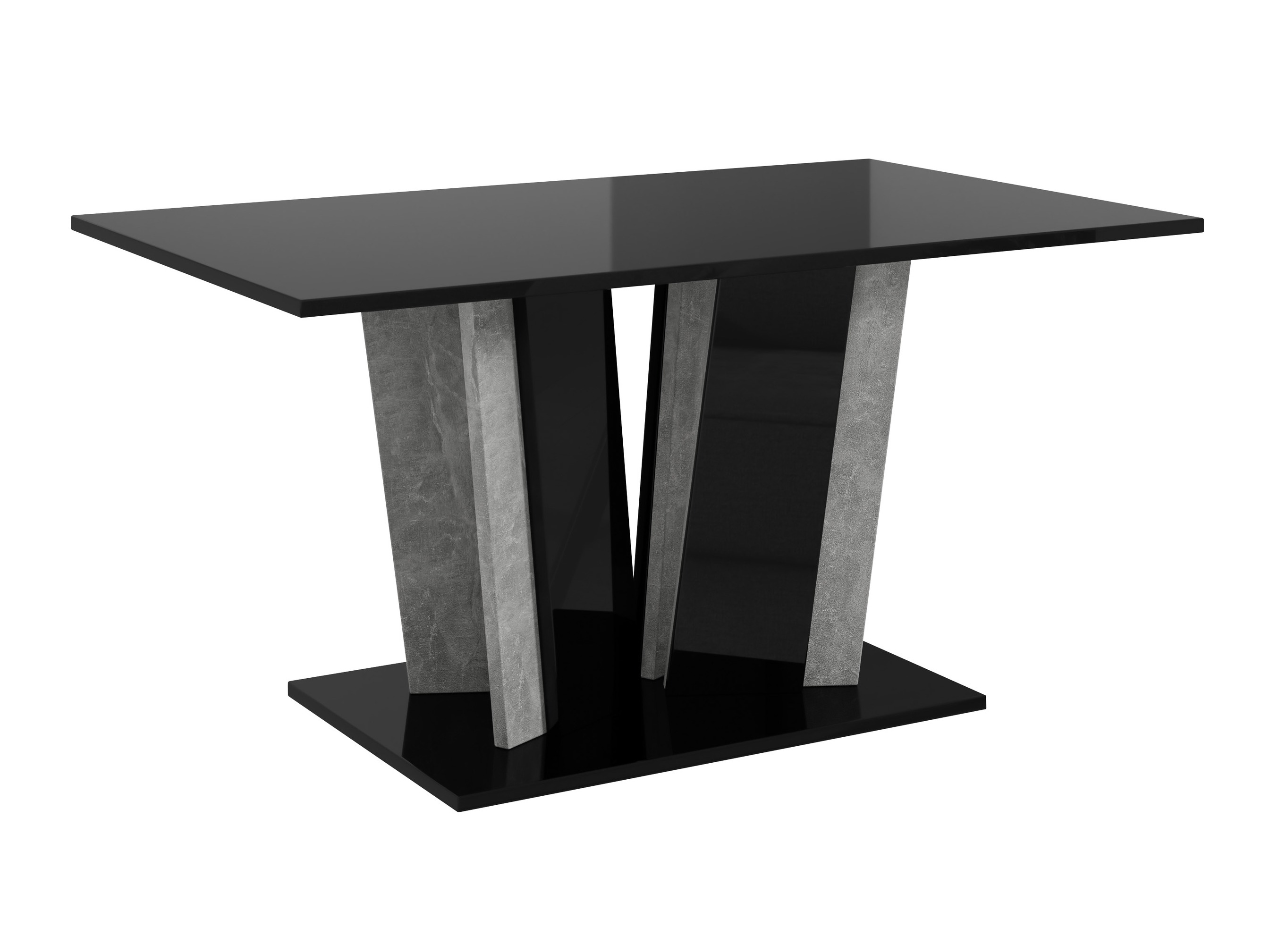 Couchtisch Goodyear 143 (Schwarz glänzend + Beton)