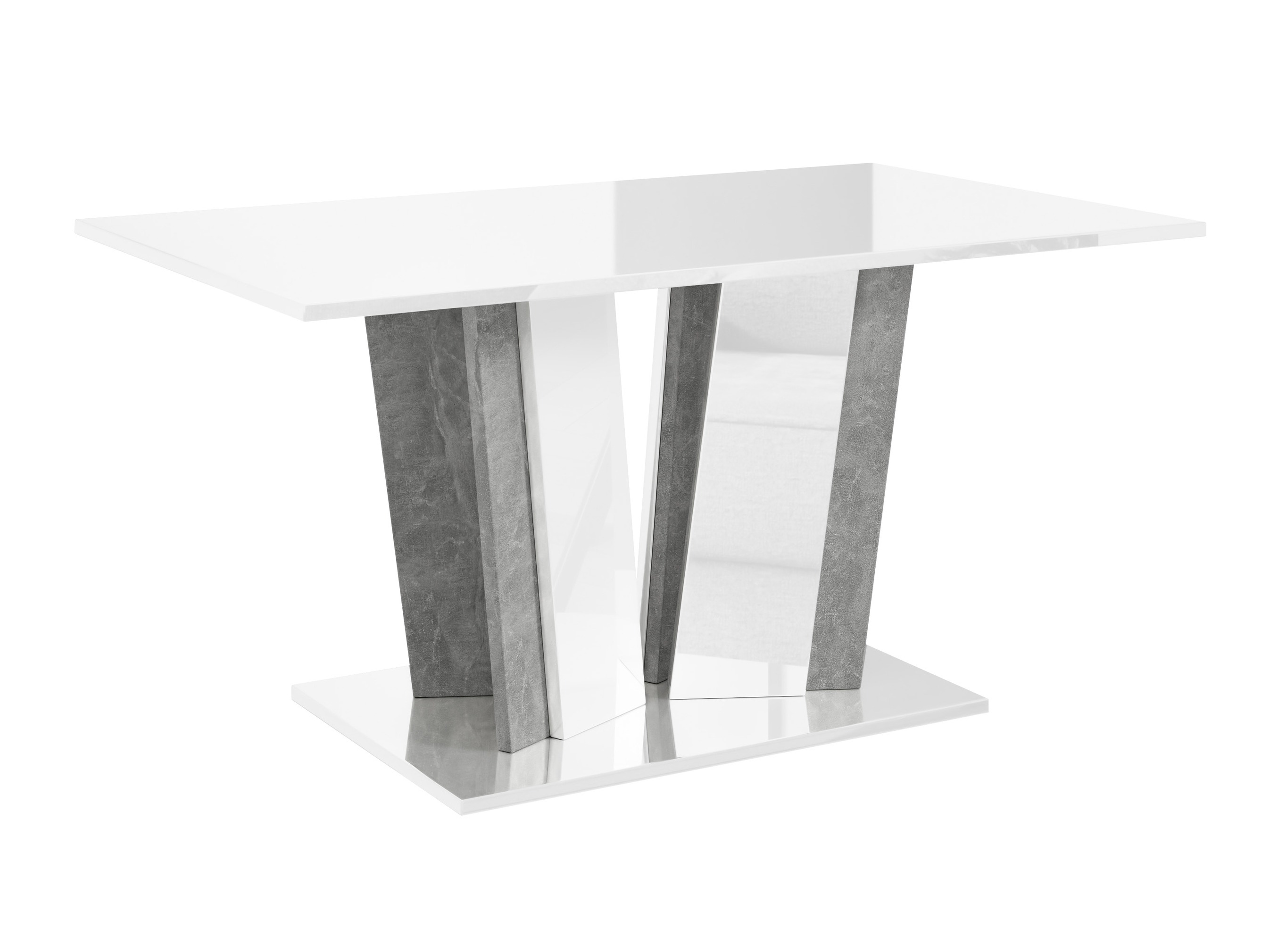 Couchtisch Goodyear 143 (Weiss glänzend + Beton)