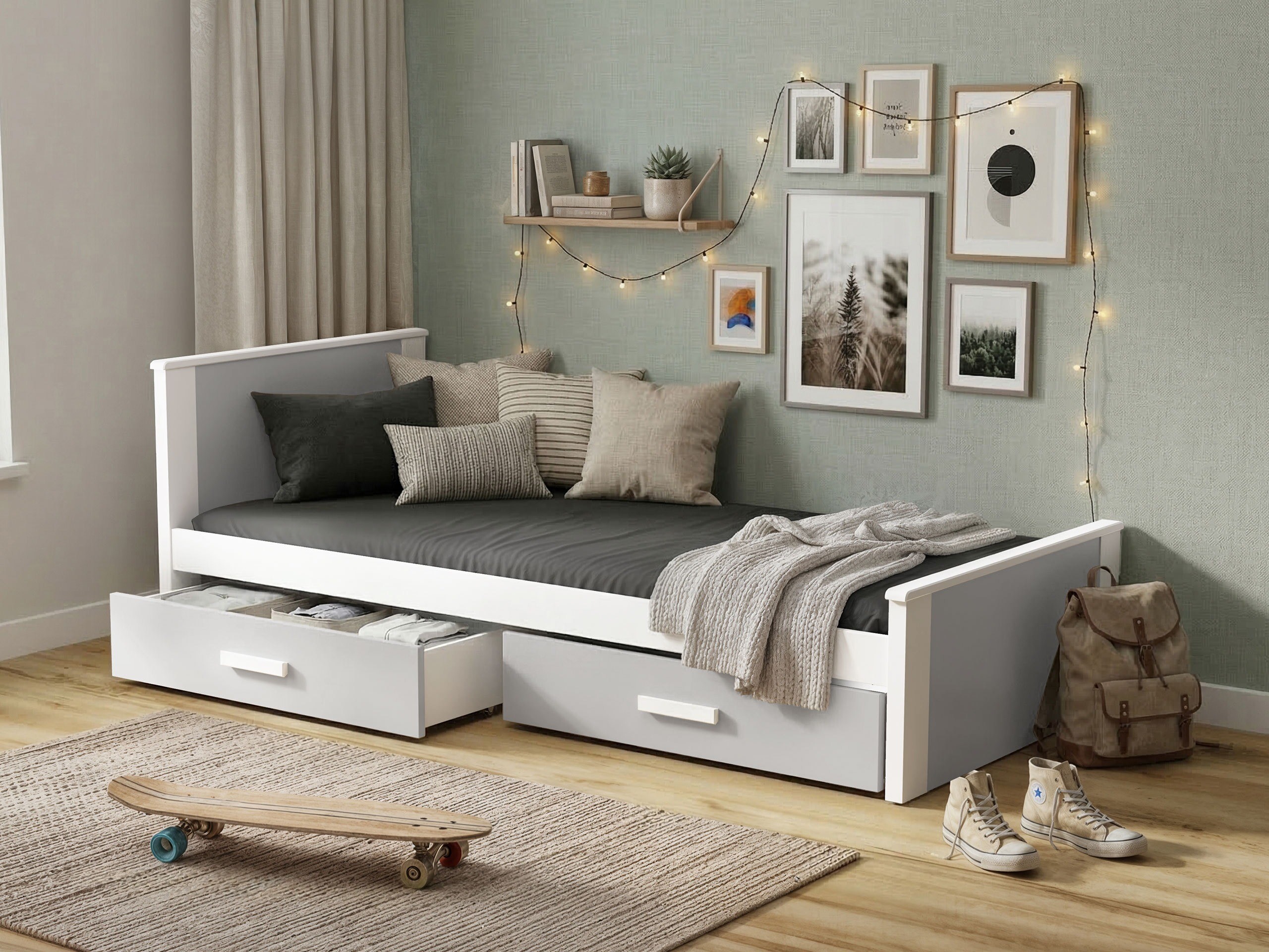 Bett Henderson 116 (Weiss + Grau)