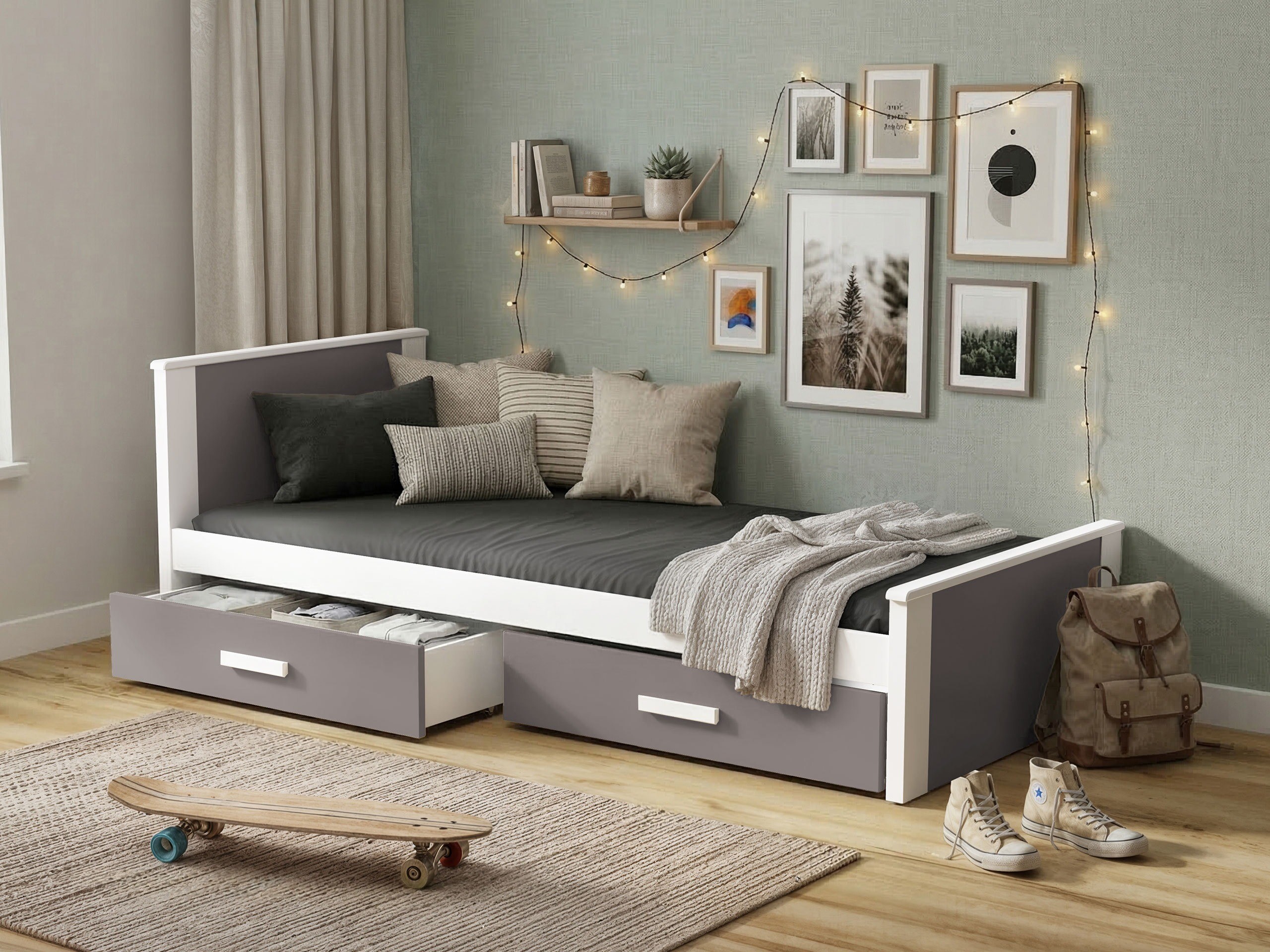 Bett Henderson 116 (Weiss + Trüffel)
