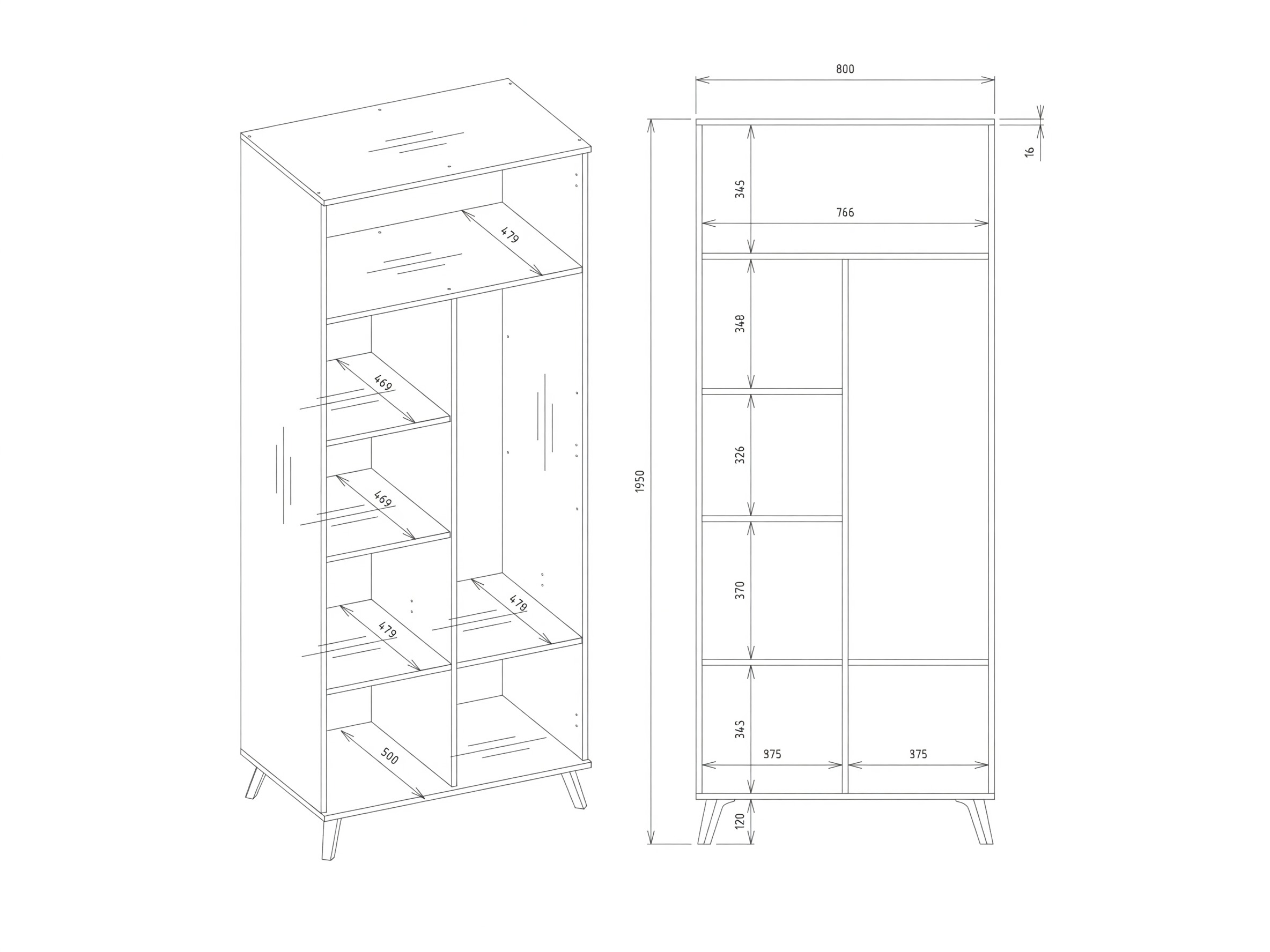 Kleiderschrank Telue 103