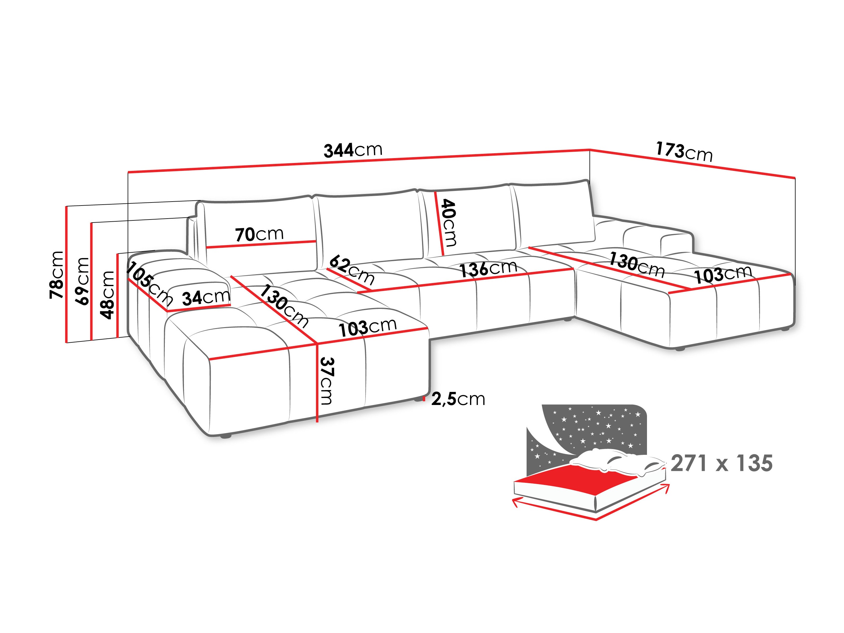 Ecksofa Comfivo Origor II (Lambi 07)