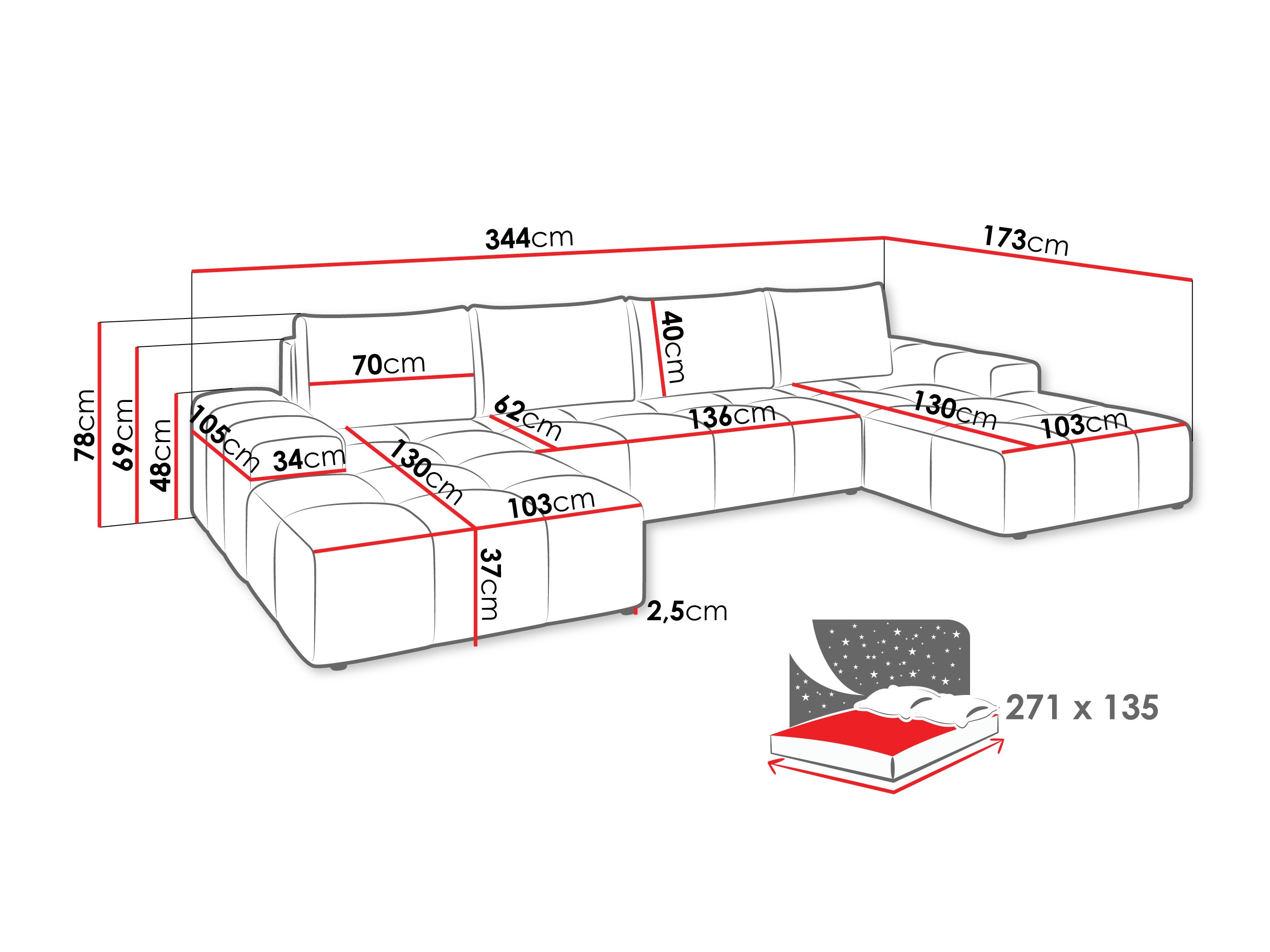 Ecksofa Comfivo Origor II (Lumo 55)