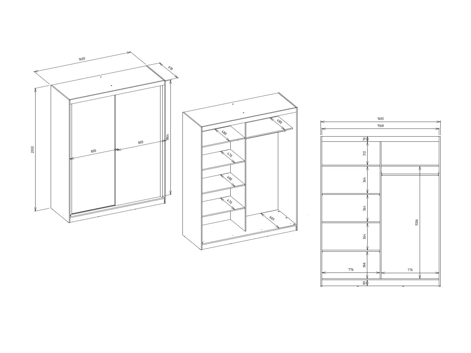 Kleiderschrank Mandeville 389 (Artisan Eichenholzoptik + Anthrazit)