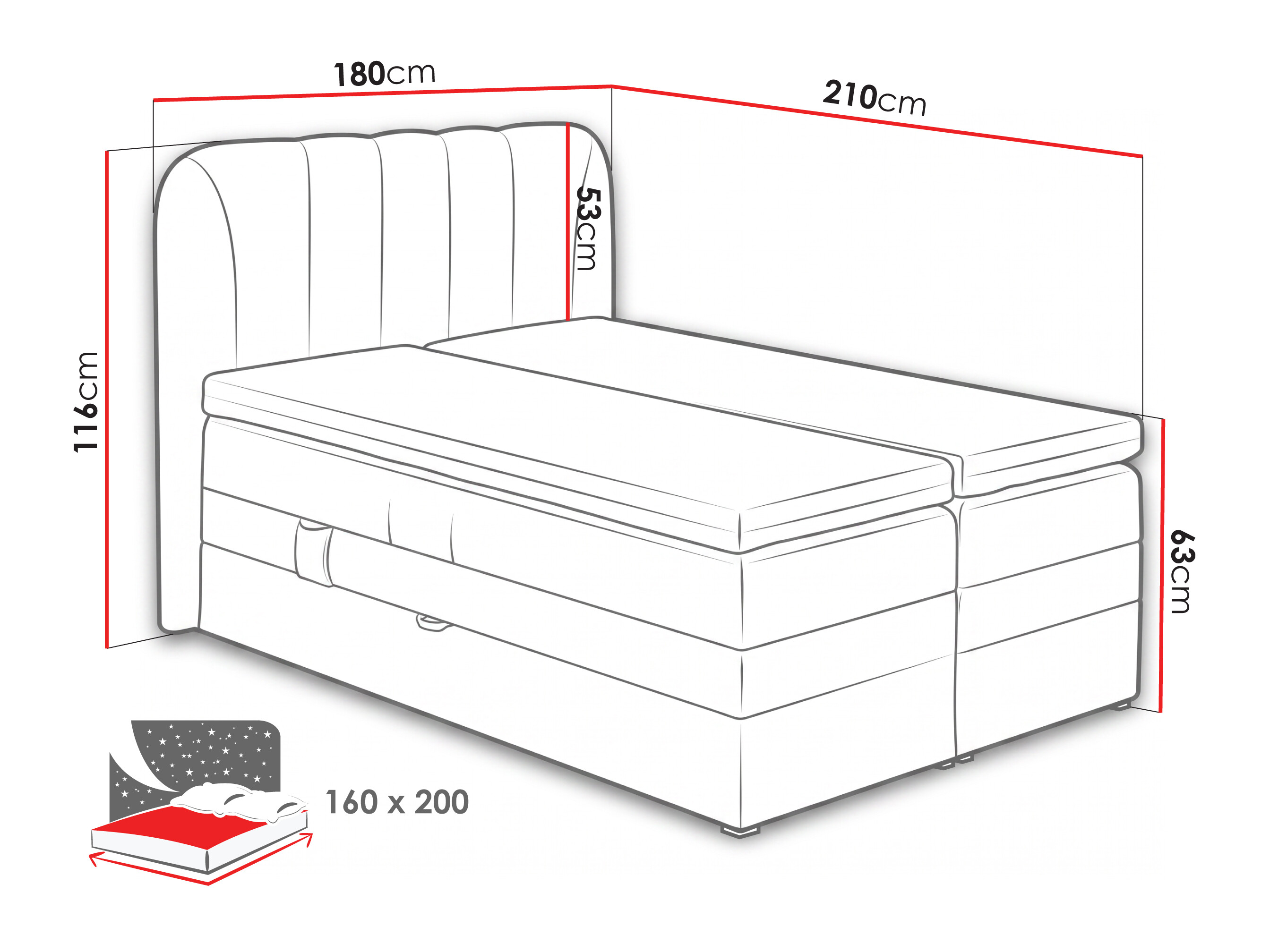Boxspringbett Norman 127 (Hellgrau)