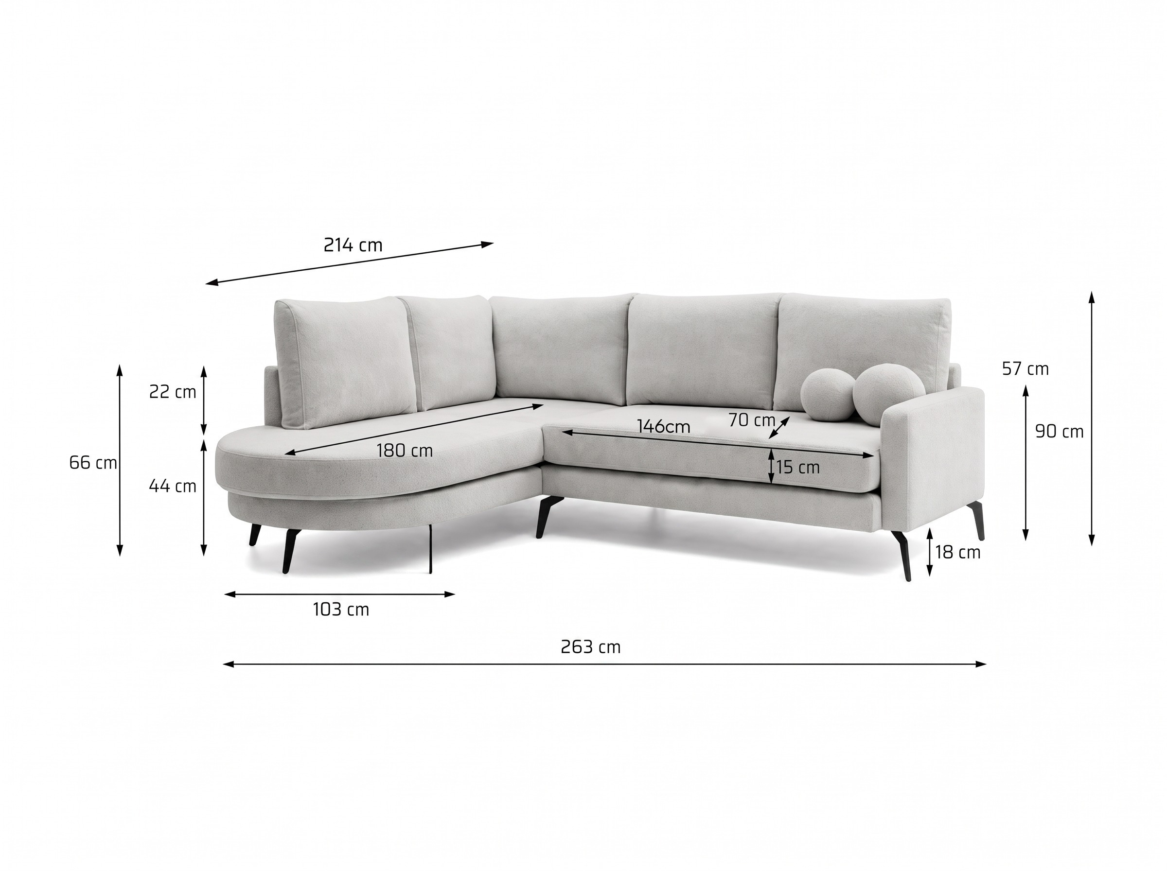 Ecksofa Carson 146 (Bellini 01)