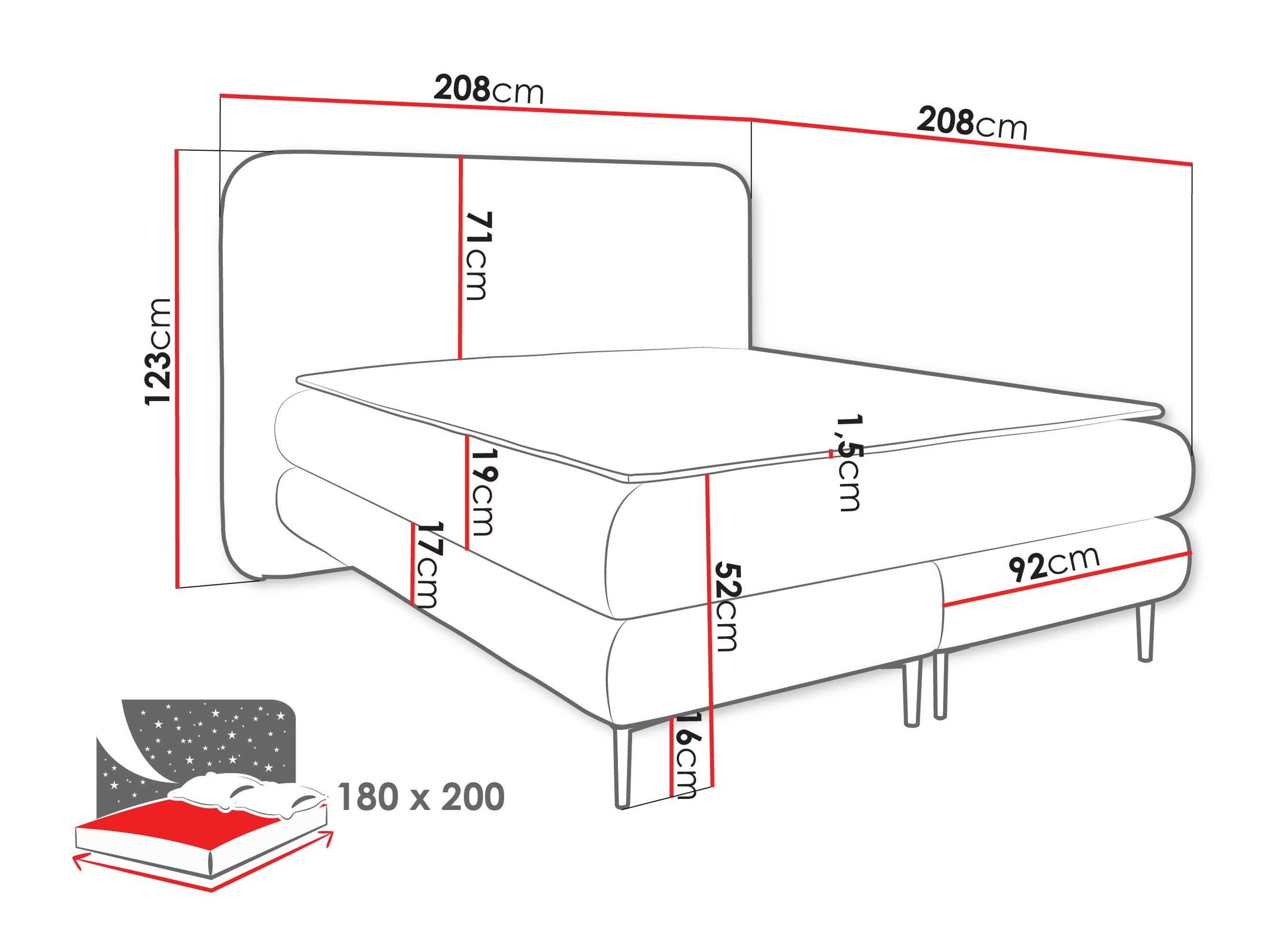 Boxspringbett Fructis (Nazar 225.06)