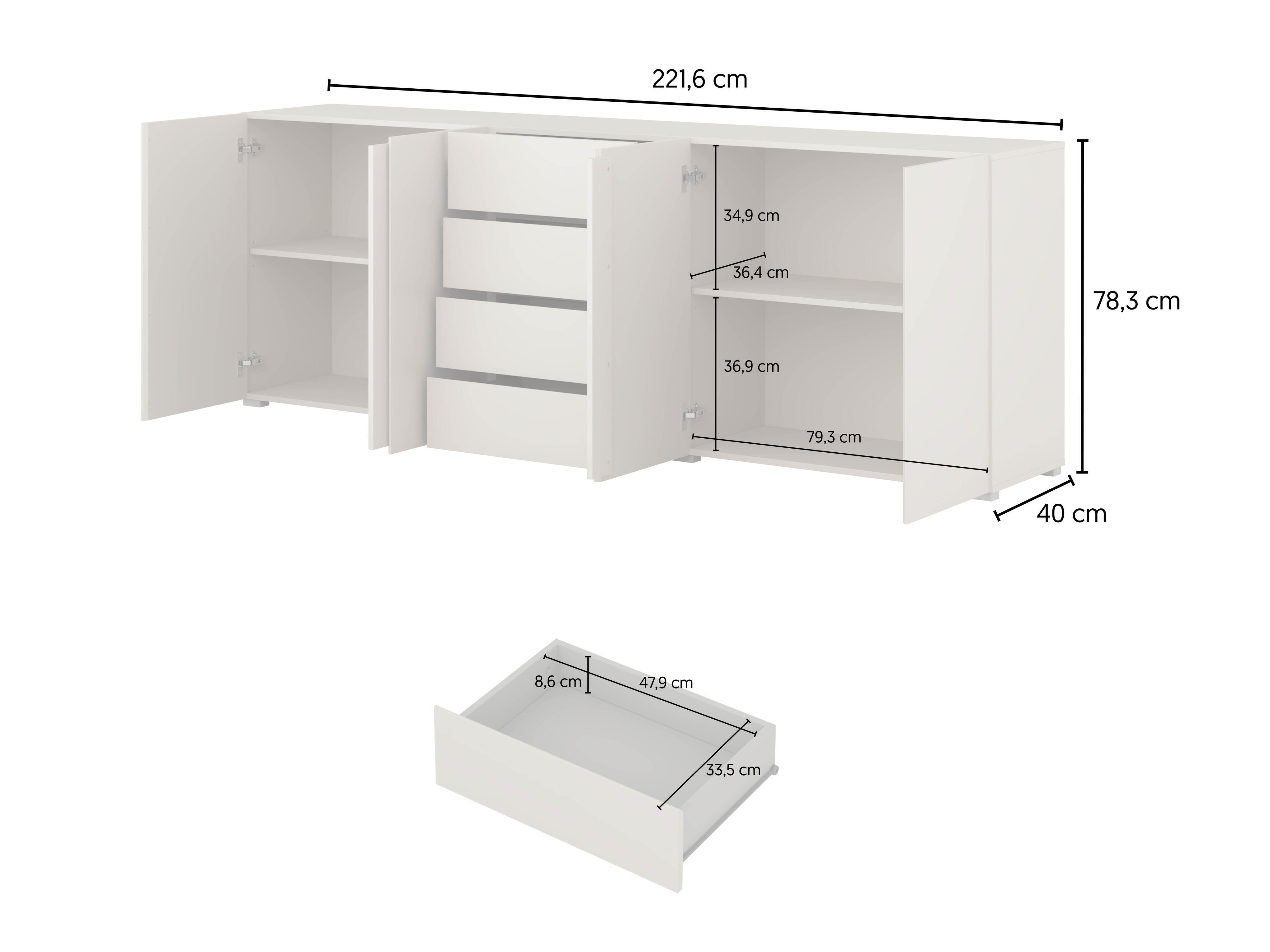 Kommoden Elbleve 105 (Weiss)